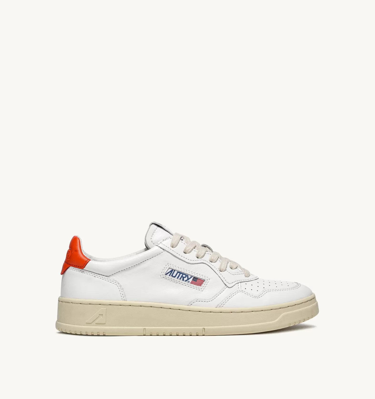 Medalist^AUTRY Medalist Low Sneakers In Leather Color White And Orange