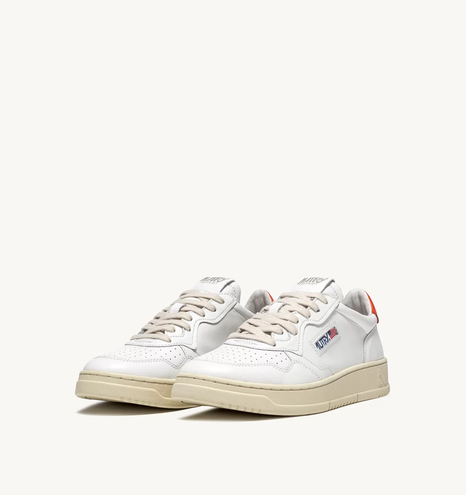 Medalist^AUTRY Medalist Low Sneakers In Leather Color White And Orange
