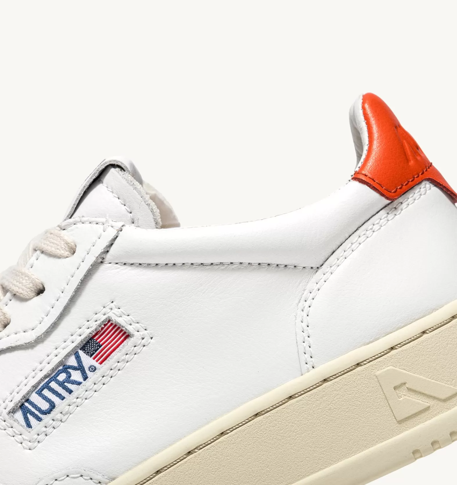 Medalist^AUTRY Medalist Low Sneakers In Leather Color White And Orange