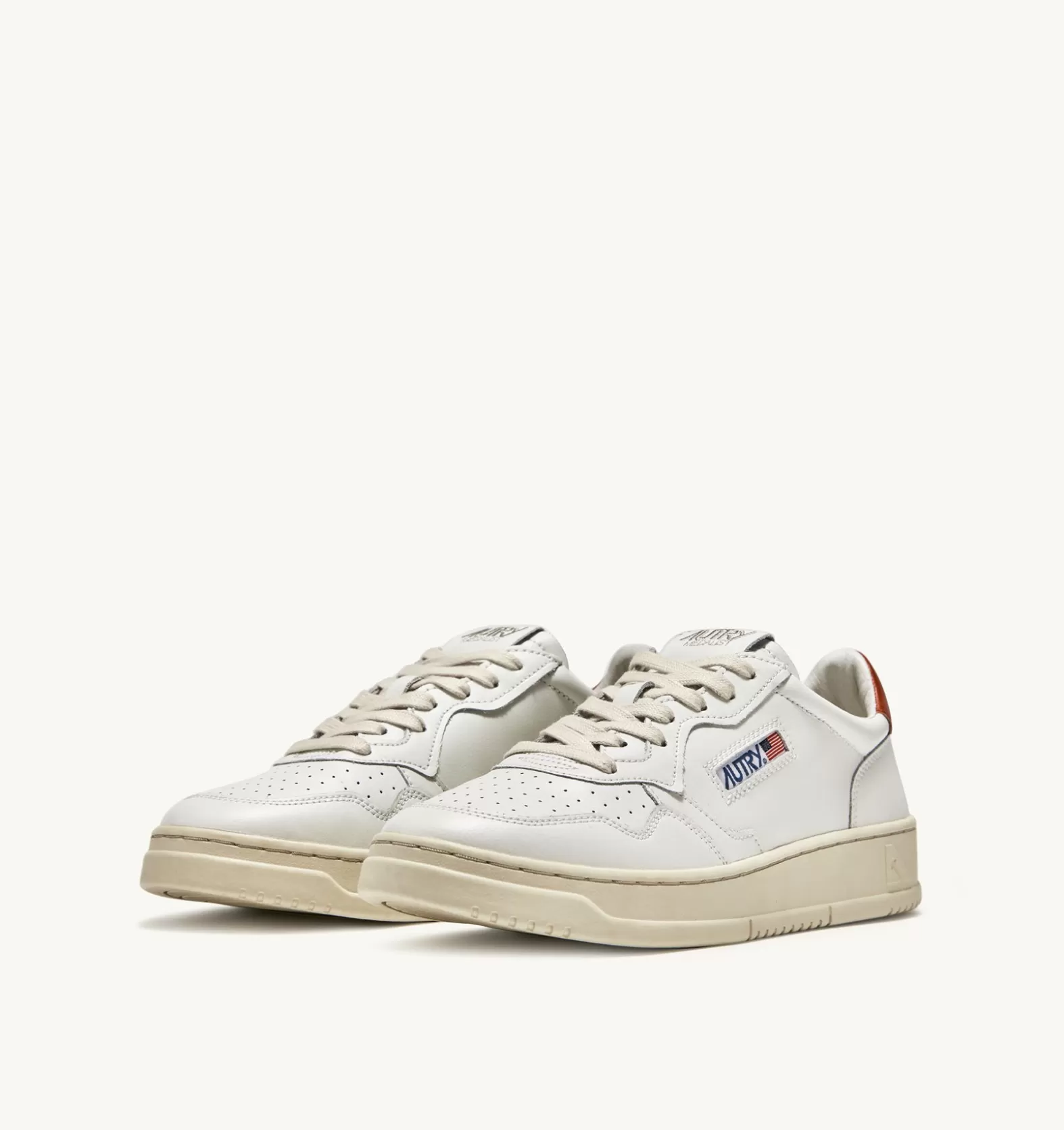 Medalist^AUTRY Medalist Low Sneakers In Leather Color White And Rust