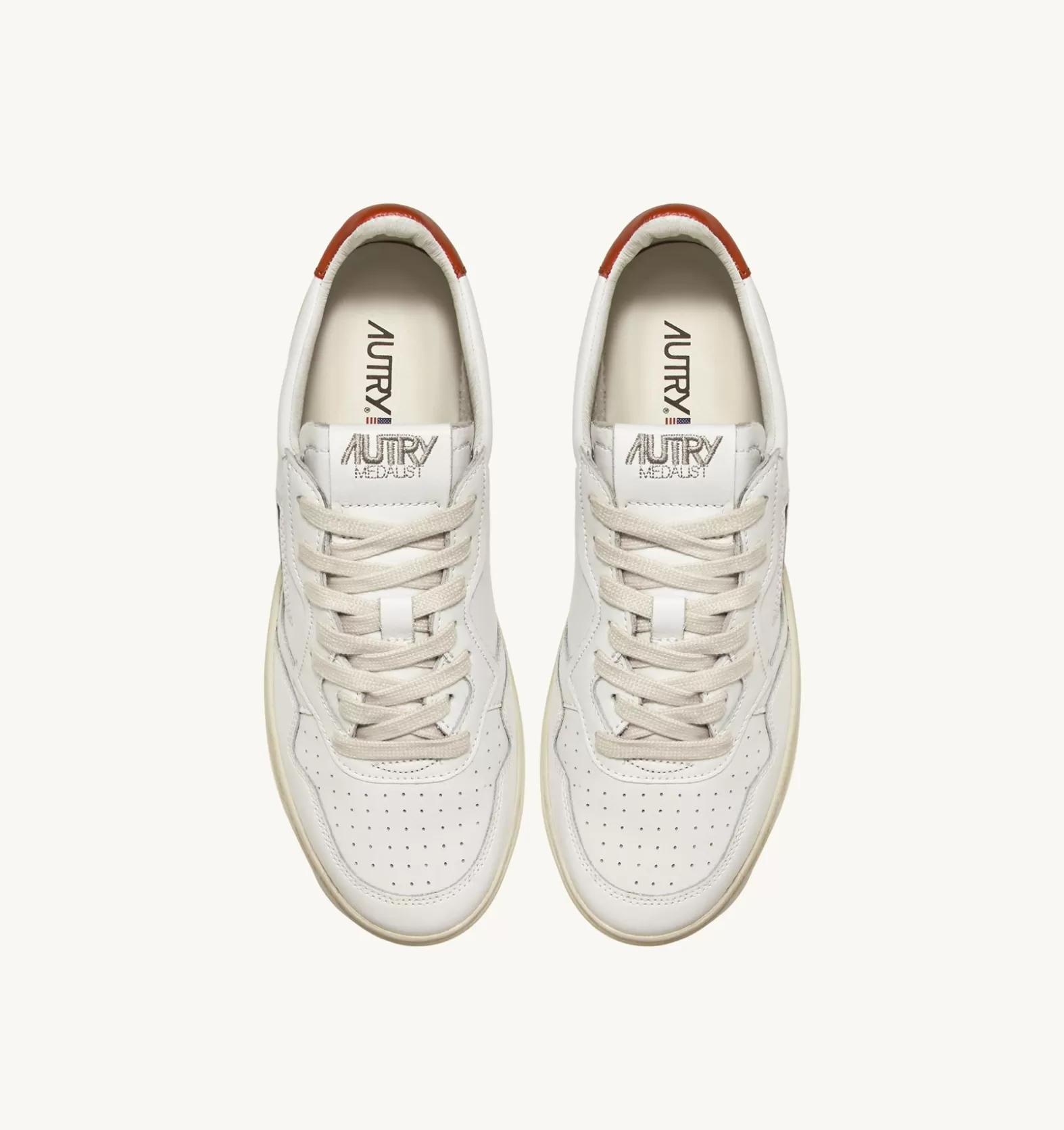 Medalist^AUTRY Medalist Low Sneakers In Leather Color White And Rust