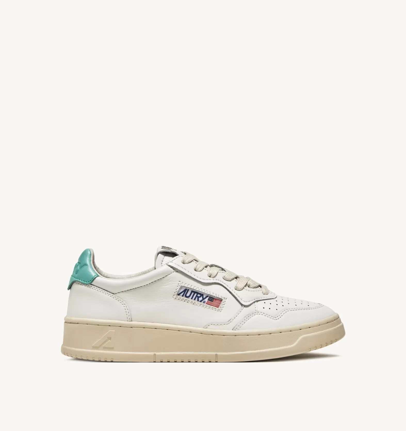 Medalist^AUTRY Medalist Low Sneakers In Leather Color White And Turquoise