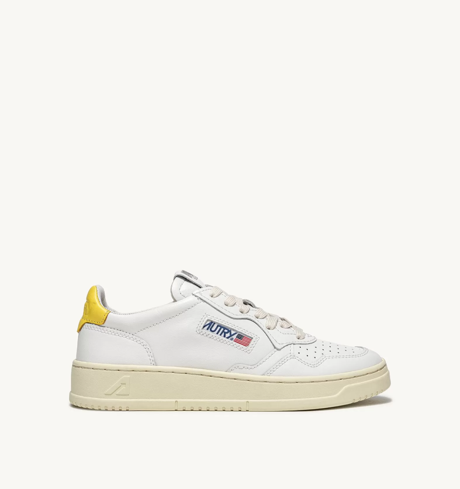 Medalist^AUTRY Medalist Low Sneakers In Leather Color White And Yellow