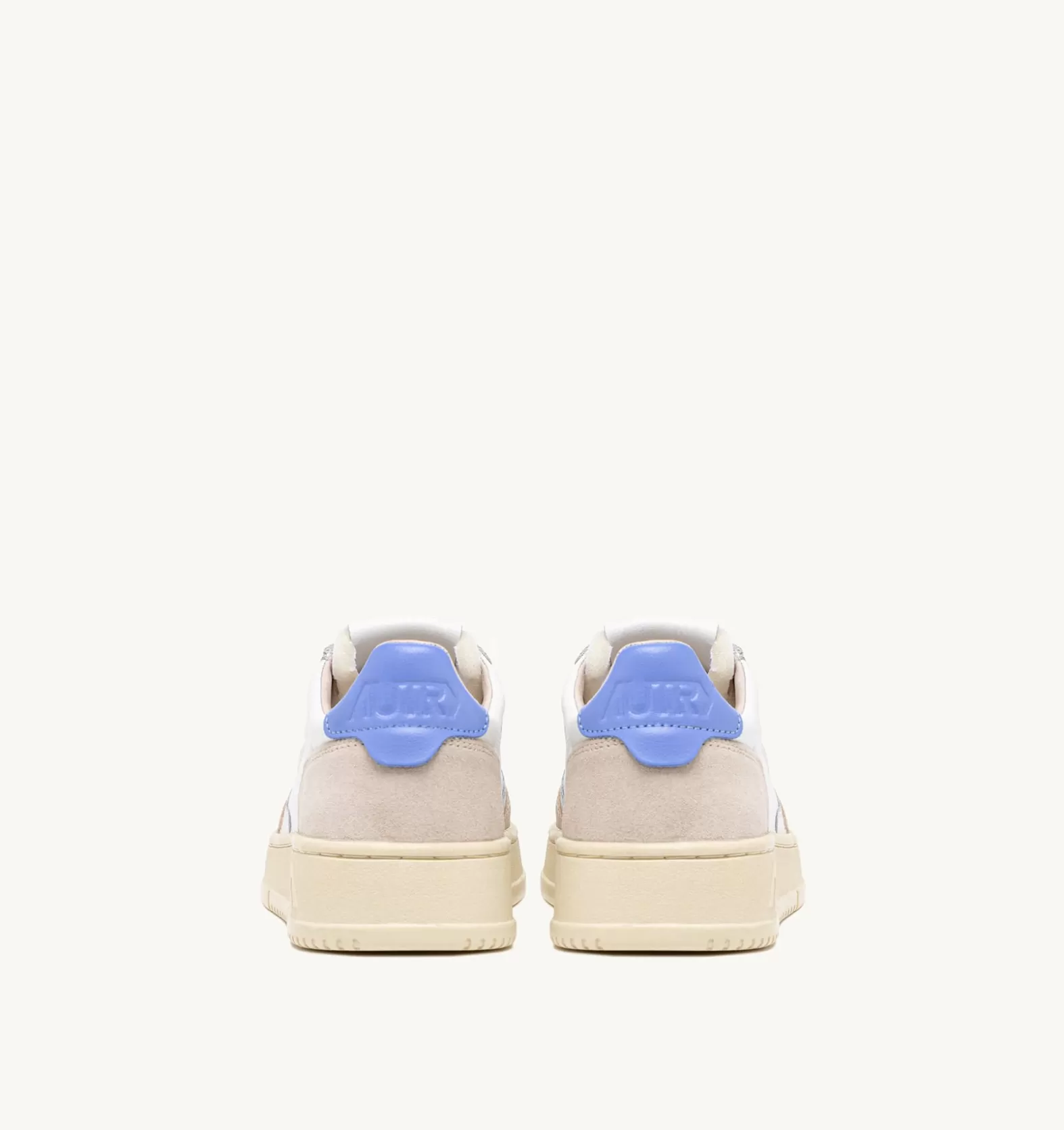 Medalist^AUTRY Medalist Low Sneakers In Leather White And Azure And Suede Beige