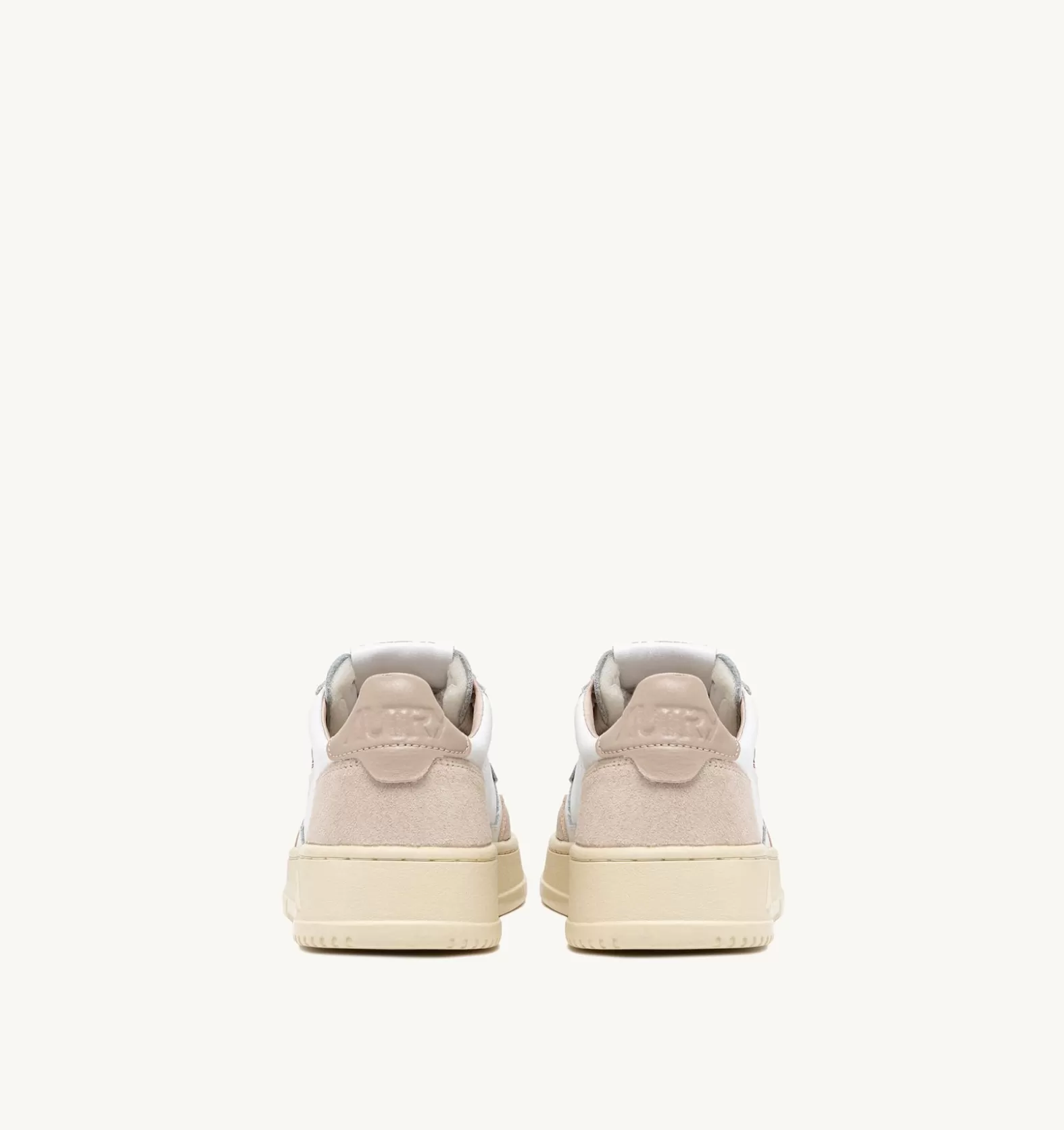 Medalist^AUTRY Medalist Low Sneakers In Leather White And Beige And Suede Beige