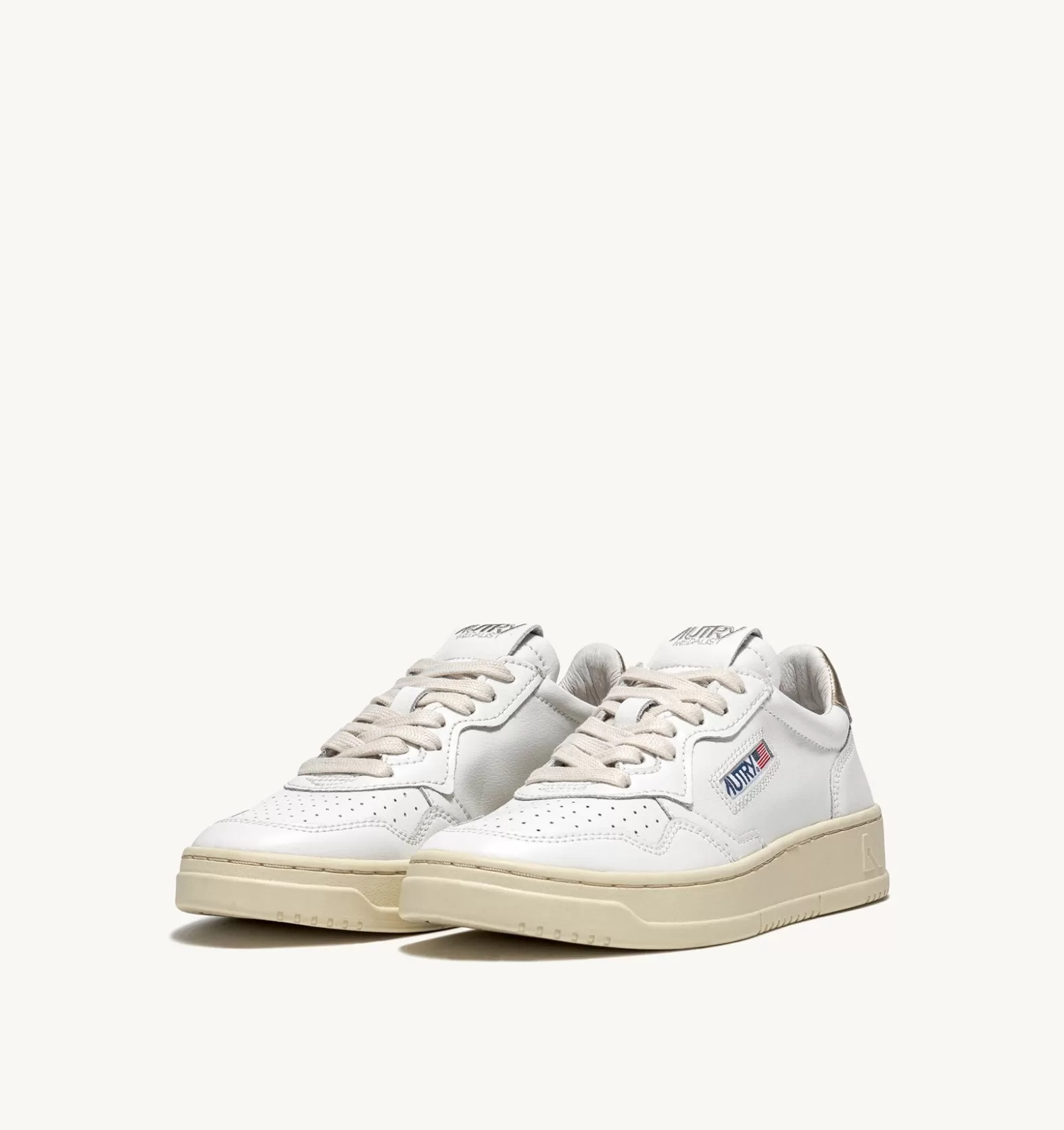 Medalist^AUTRY Medalist Low Sneakers In Leather White And Gold