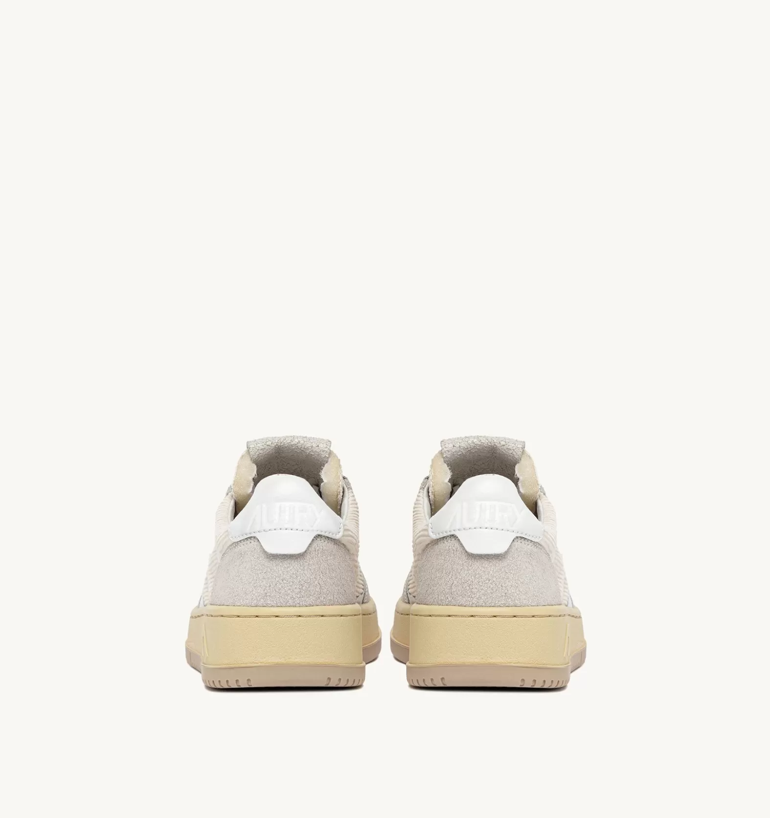 Medalist^AUTRY Medalist Low Sneakers In Ribbed Velvet And Suede Color Ivory White