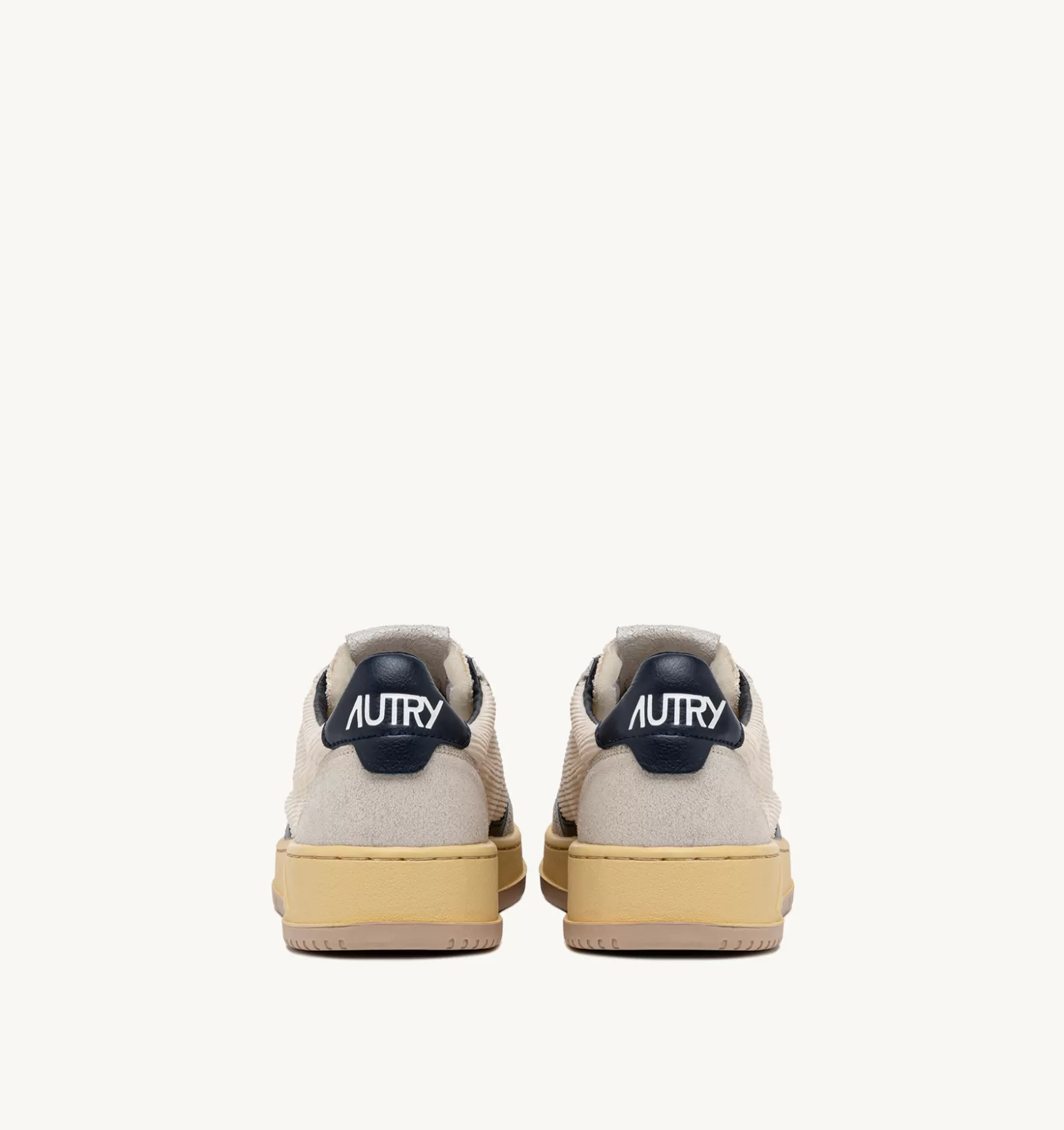 Medalist^AUTRY Medalist Low Sneakers In Ribbed Velvet And Suede Color White And Blue