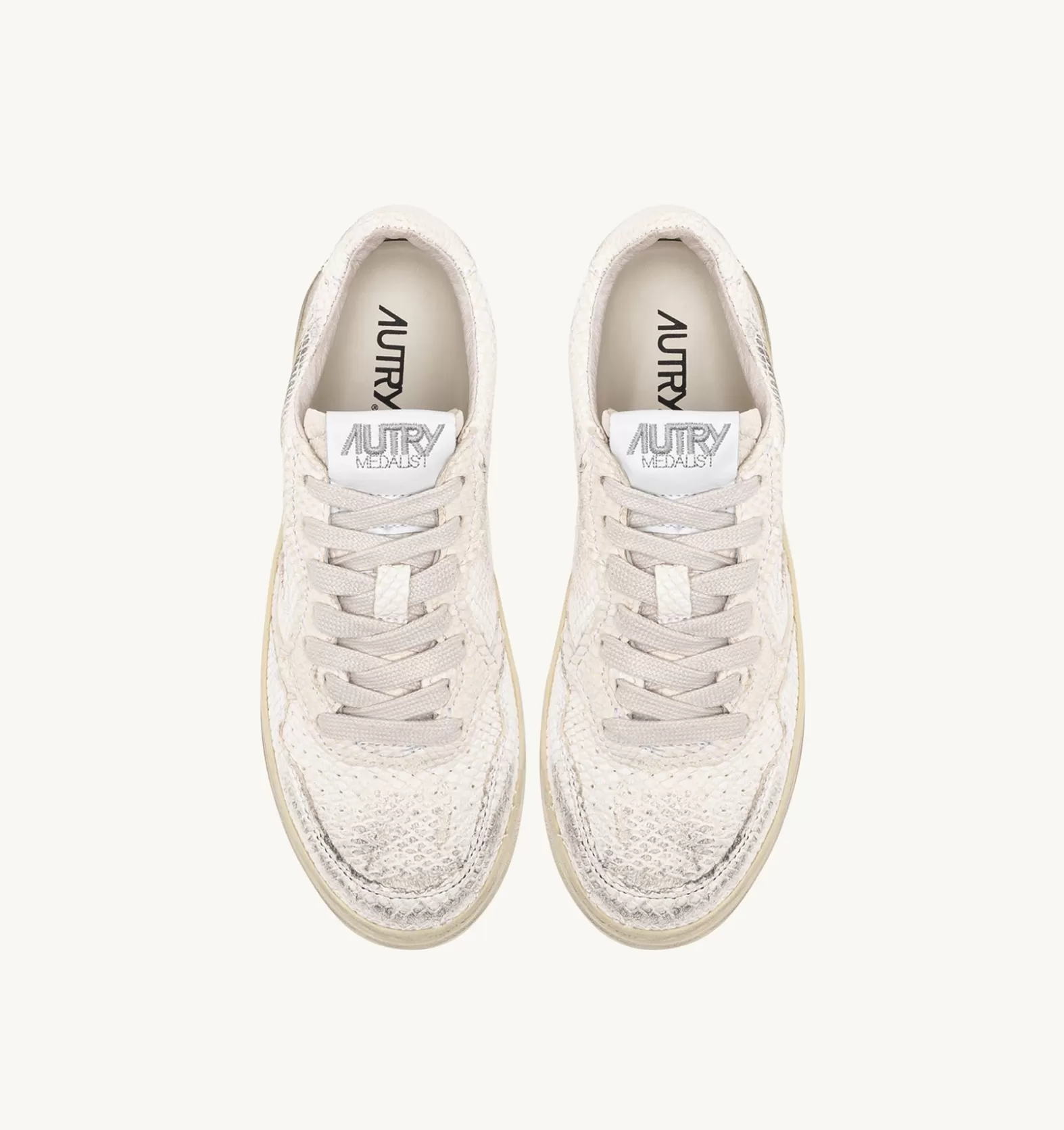 Medalist^AUTRY Medalist Low Sneakers In Snake-Effect Leather Color White