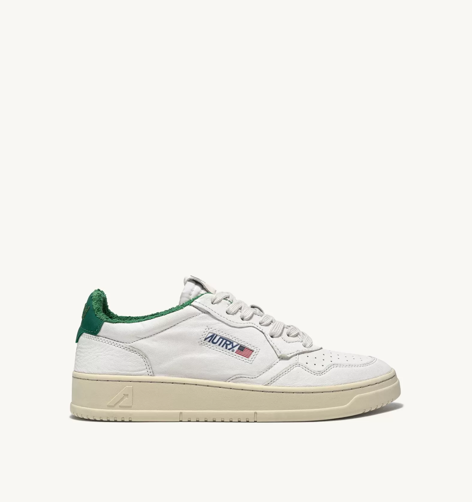 Medalist^AUTRY Medalist Low Sneakers In Soft Goatskin And Terry Color White And Green
