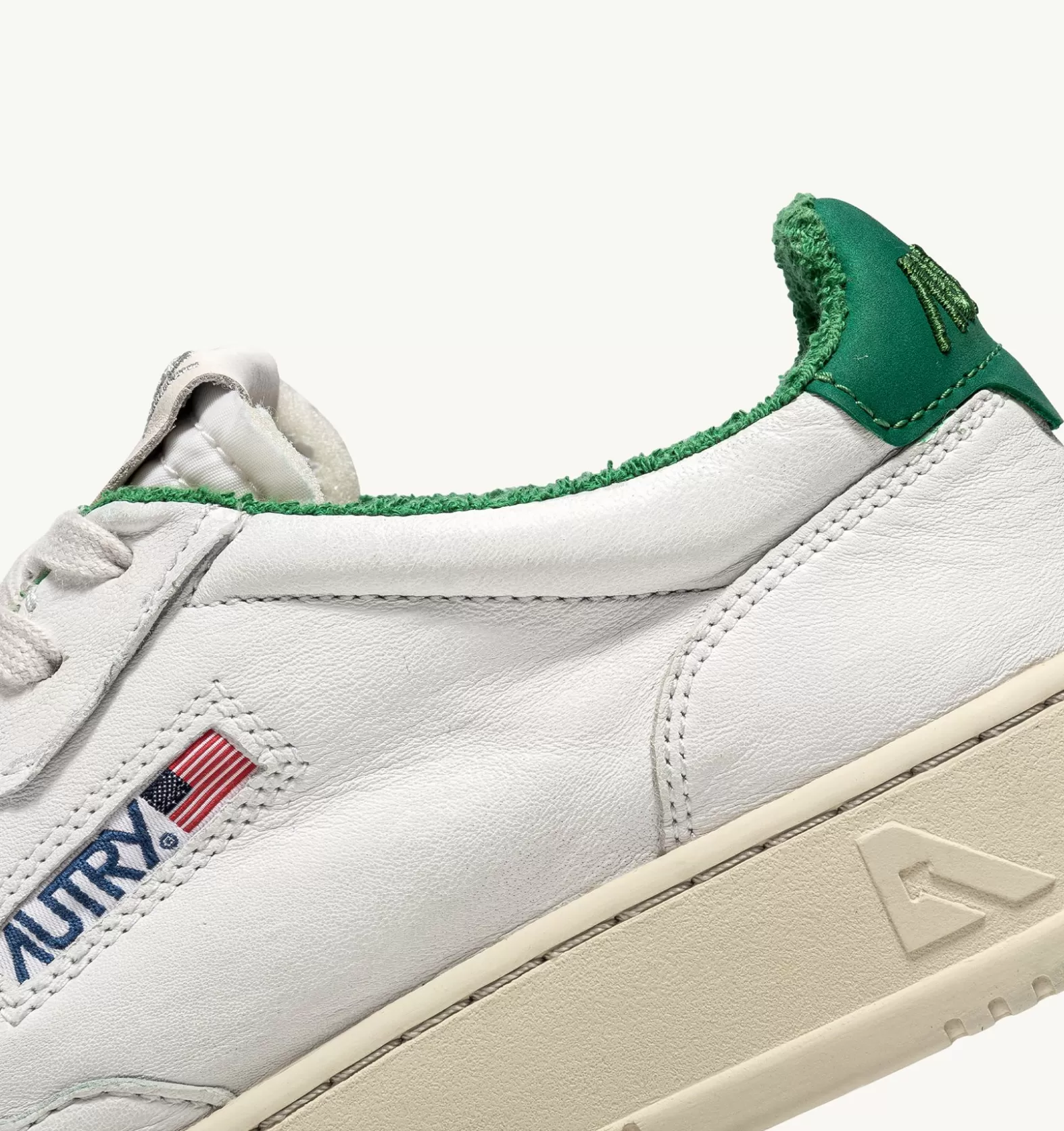 Medalist^AUTRY Medalist Low Sneakers In Soft Goatskin And Terry Color White And Green