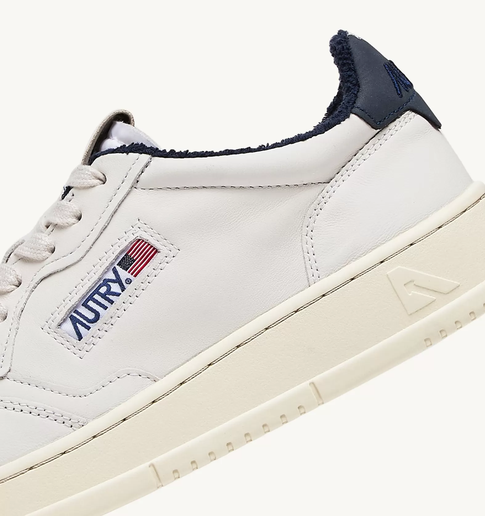 Medalist^AUTRY Medalist Low Sneakers In Soft Goatskin And Terry Color White And Space Tone