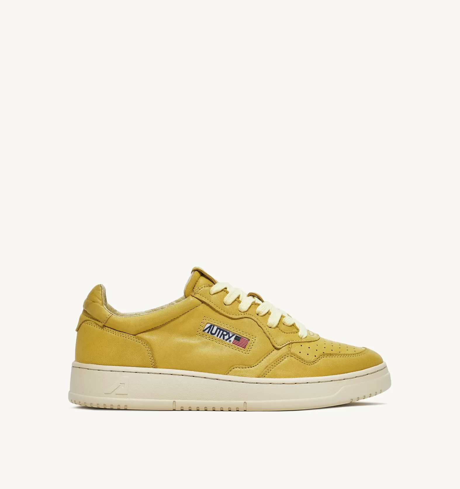 Medalist^AUTRY Medalist Low Sneakers In Soft Goatskin Color Iris Yellow