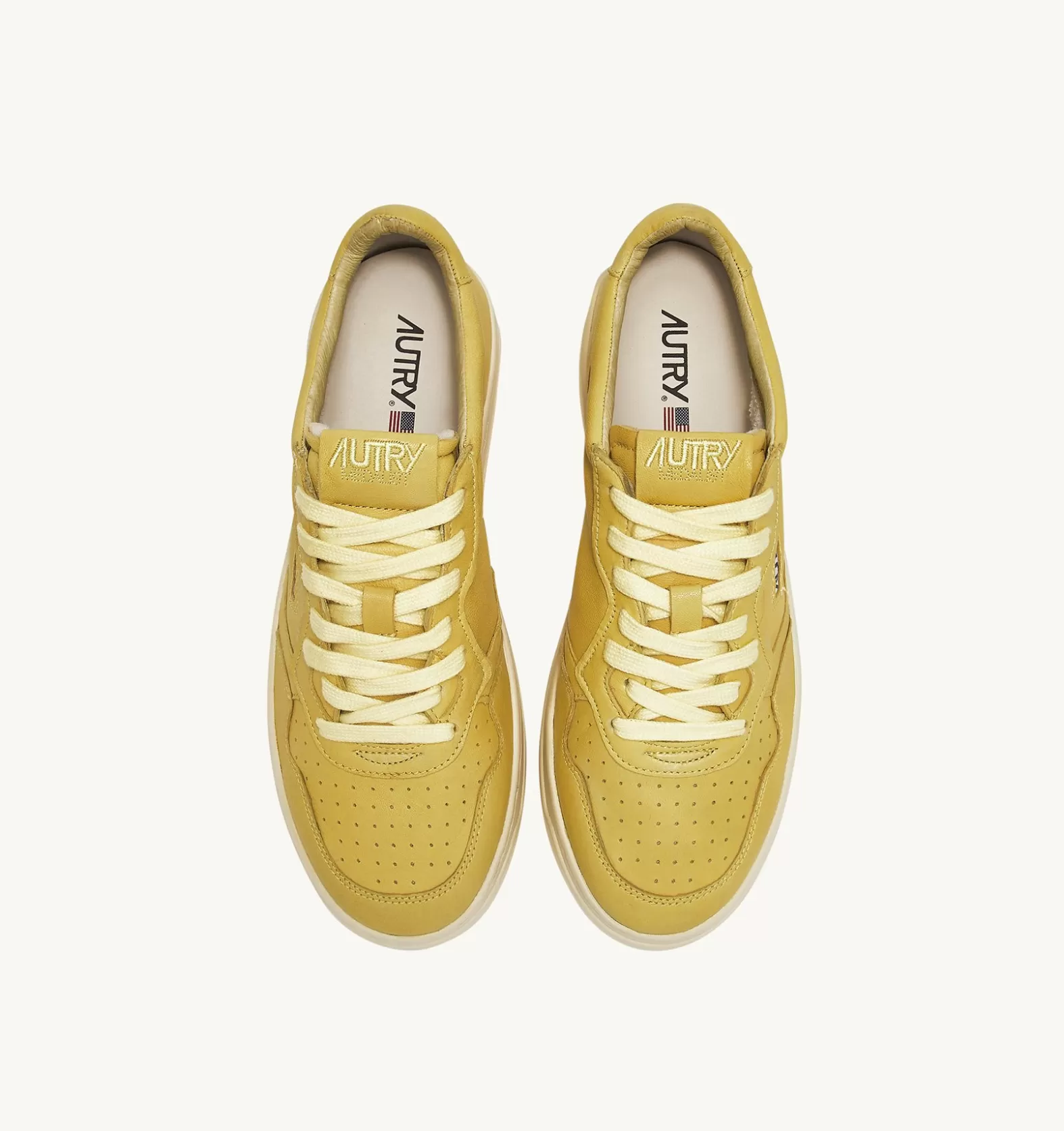 Medalist^AUTRY Medalist Low Sneakers In Soft Goatskin Color Iris Yellow