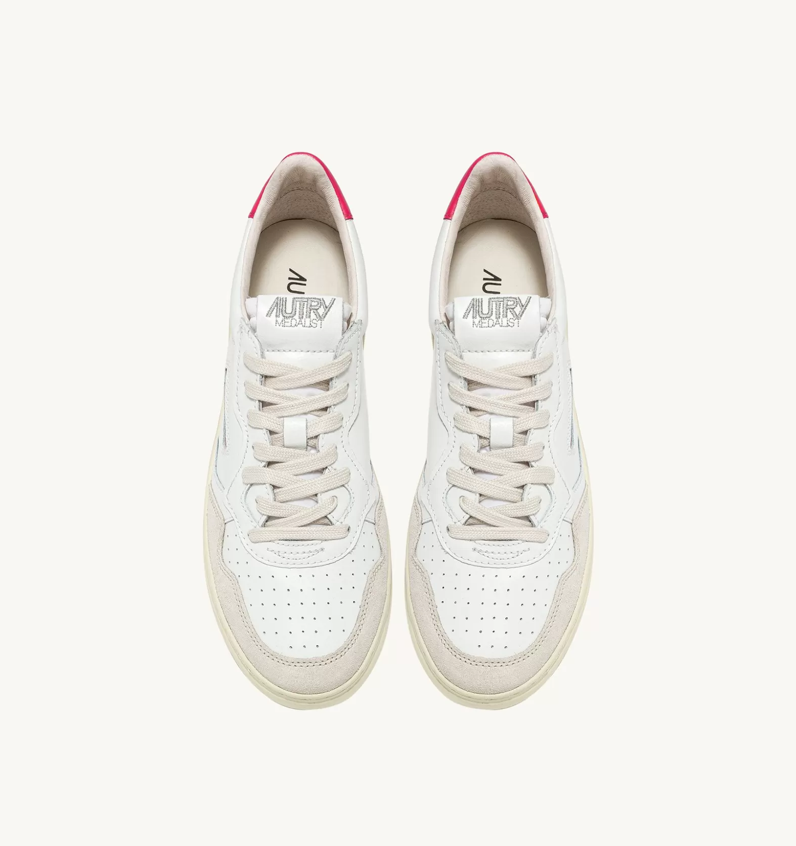 Medalist^AUTRY Medalist Low Sneakers In Suede And Leather Color White And Bubble Tone