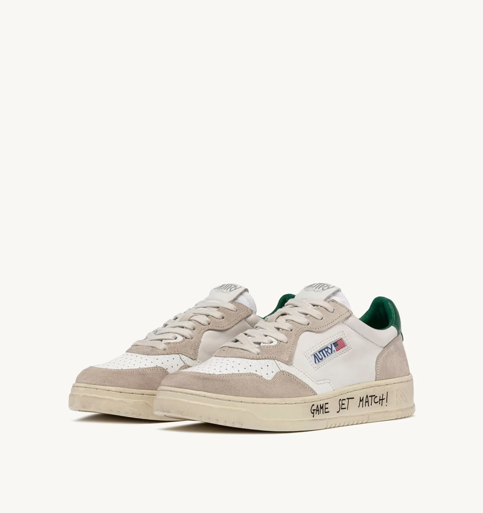 Medalist^AUTRY Medalist Low Sneakers In Suede And Leather Color White And Green