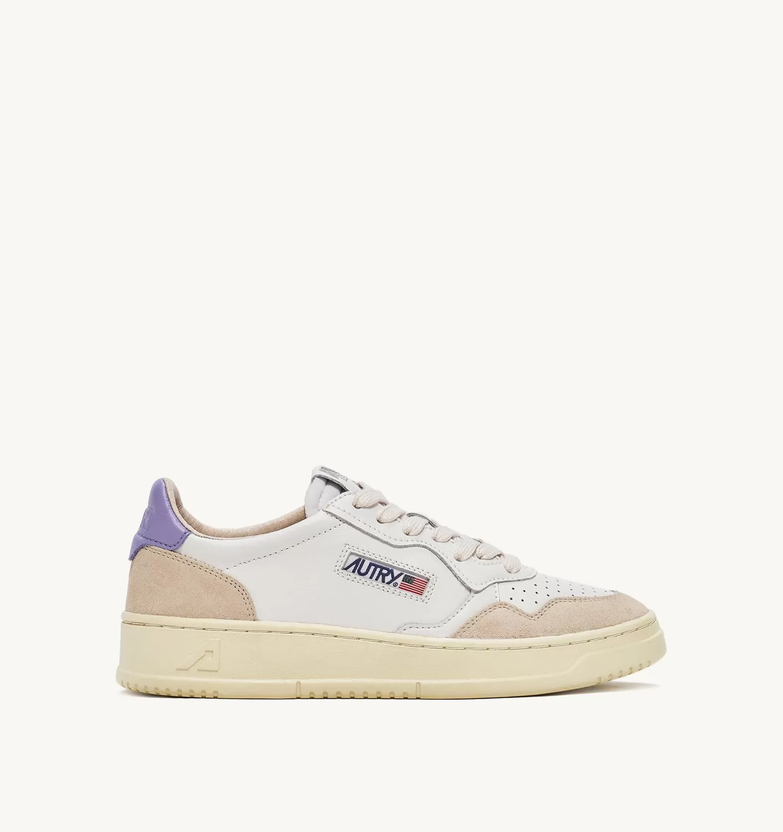 Medalist^AUTRY Medalist Low Sneakers In Suede And Leather Color White And Lavender