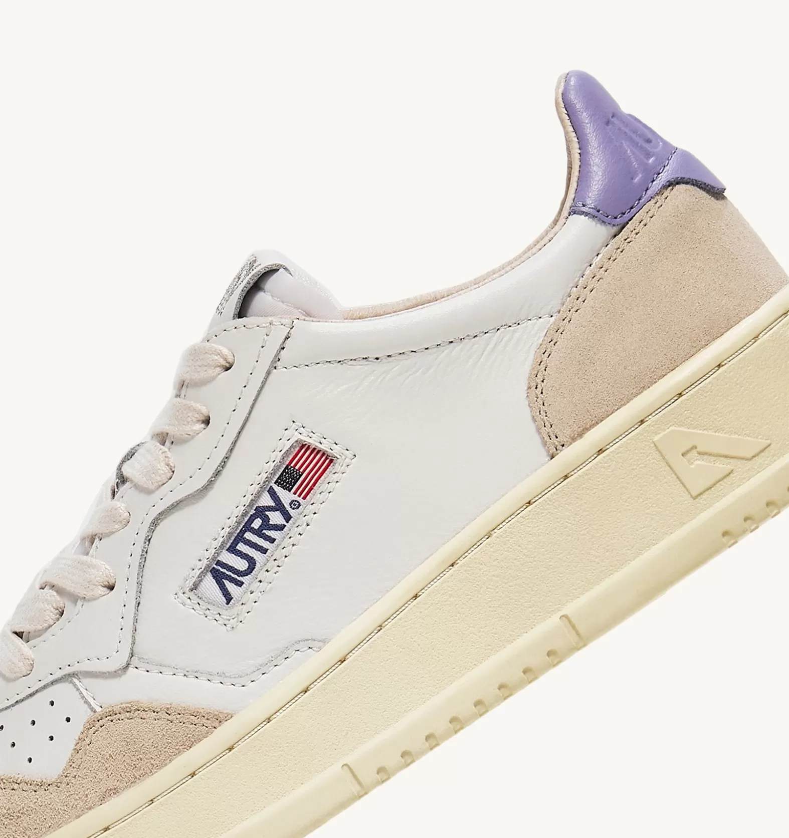 Medalist^AUTRY Medalist Low Sneakers In Suede And Leather Color White And Lavender