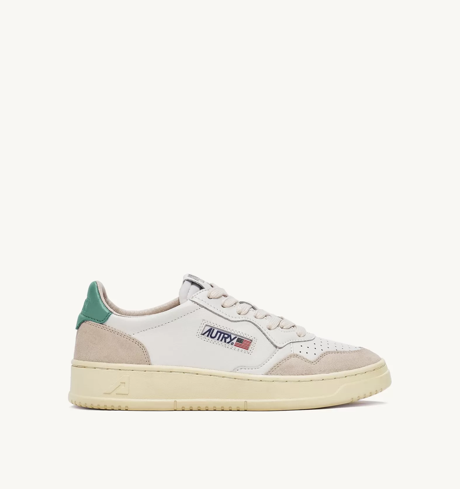 Medalist^AUTRY Medalist Low Sneakers In Suede And Leather Color White And Malachi Green