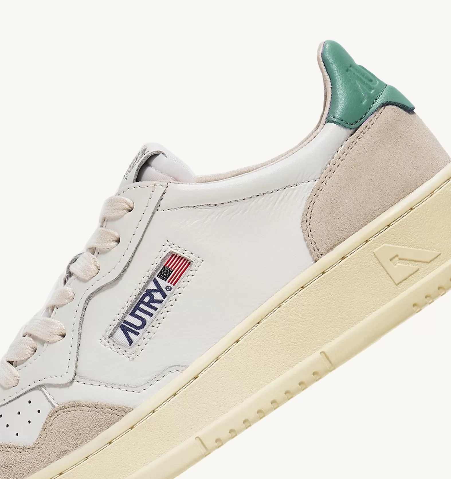 Medalist^AUTRY Medalist Low Sneakers In Suede And Leather Color White And Malachi Green