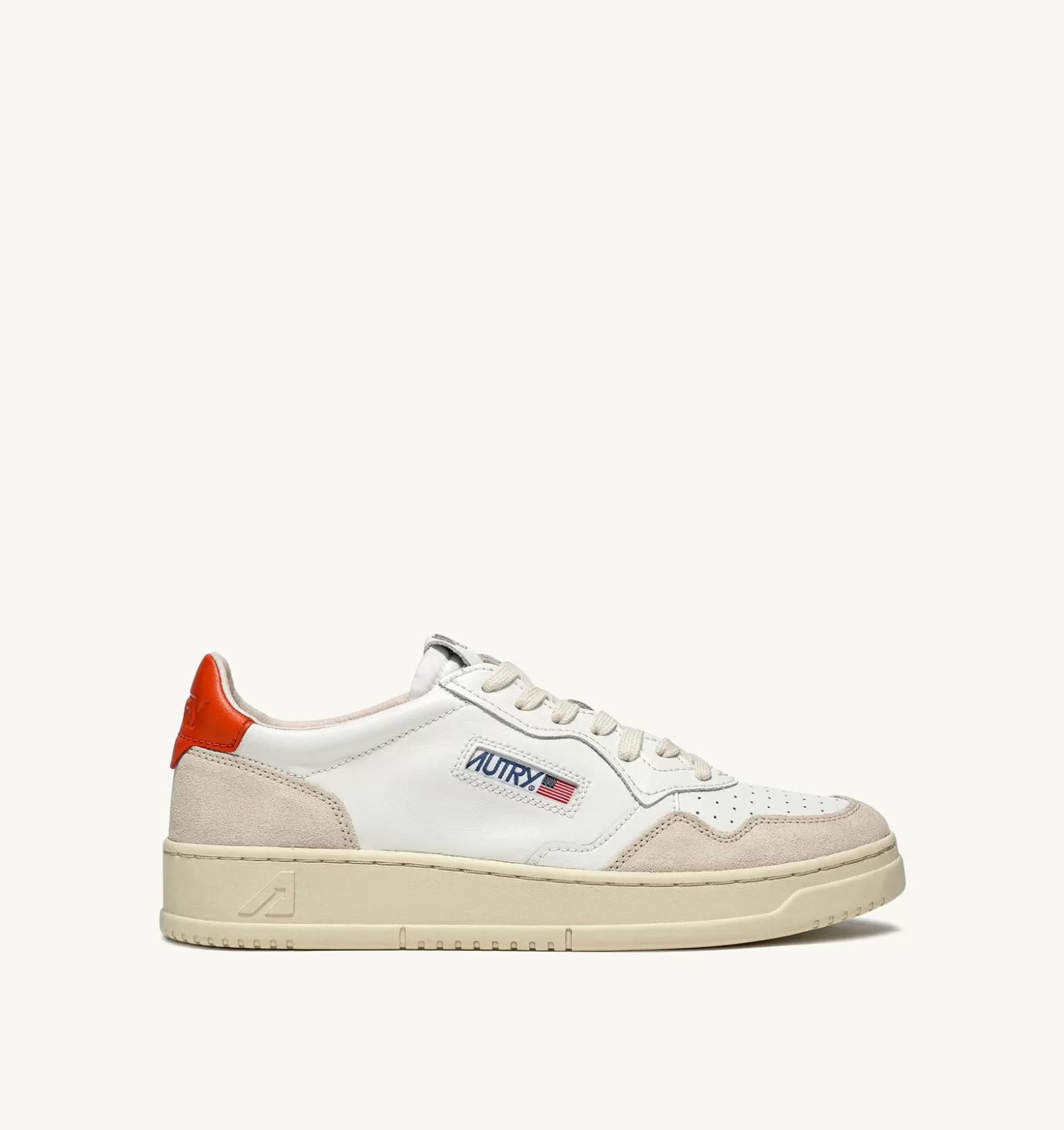 Medalist^AUTRY Medalist Low Sneakers In Suede And Leather Color White And Orange