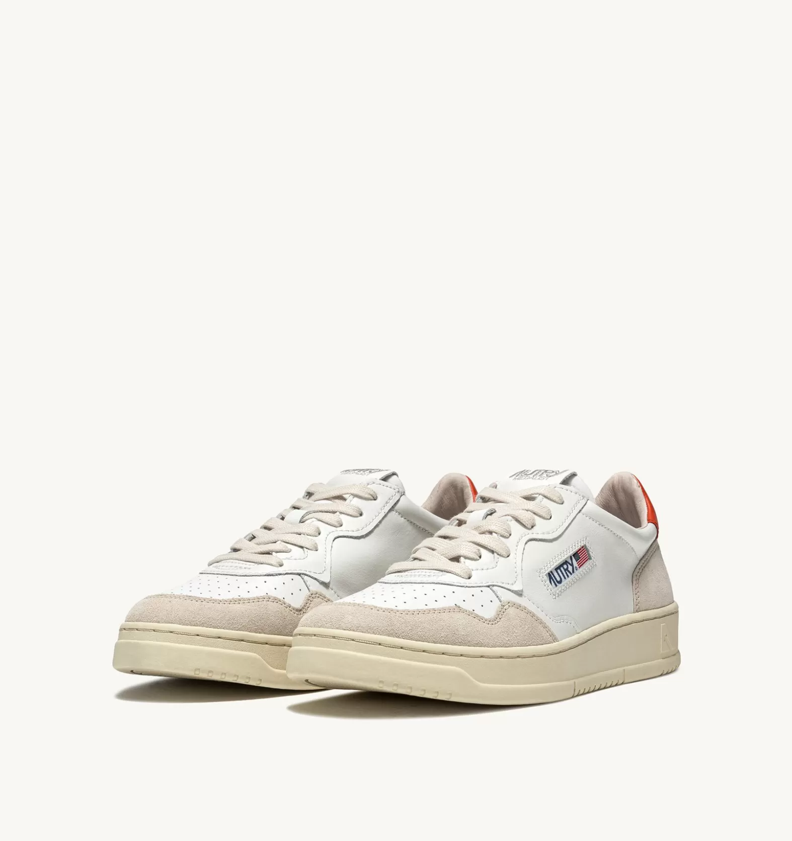 Medalist^AUTRY Medalist Low Sneakers In Suede And Leather Color White And Orange