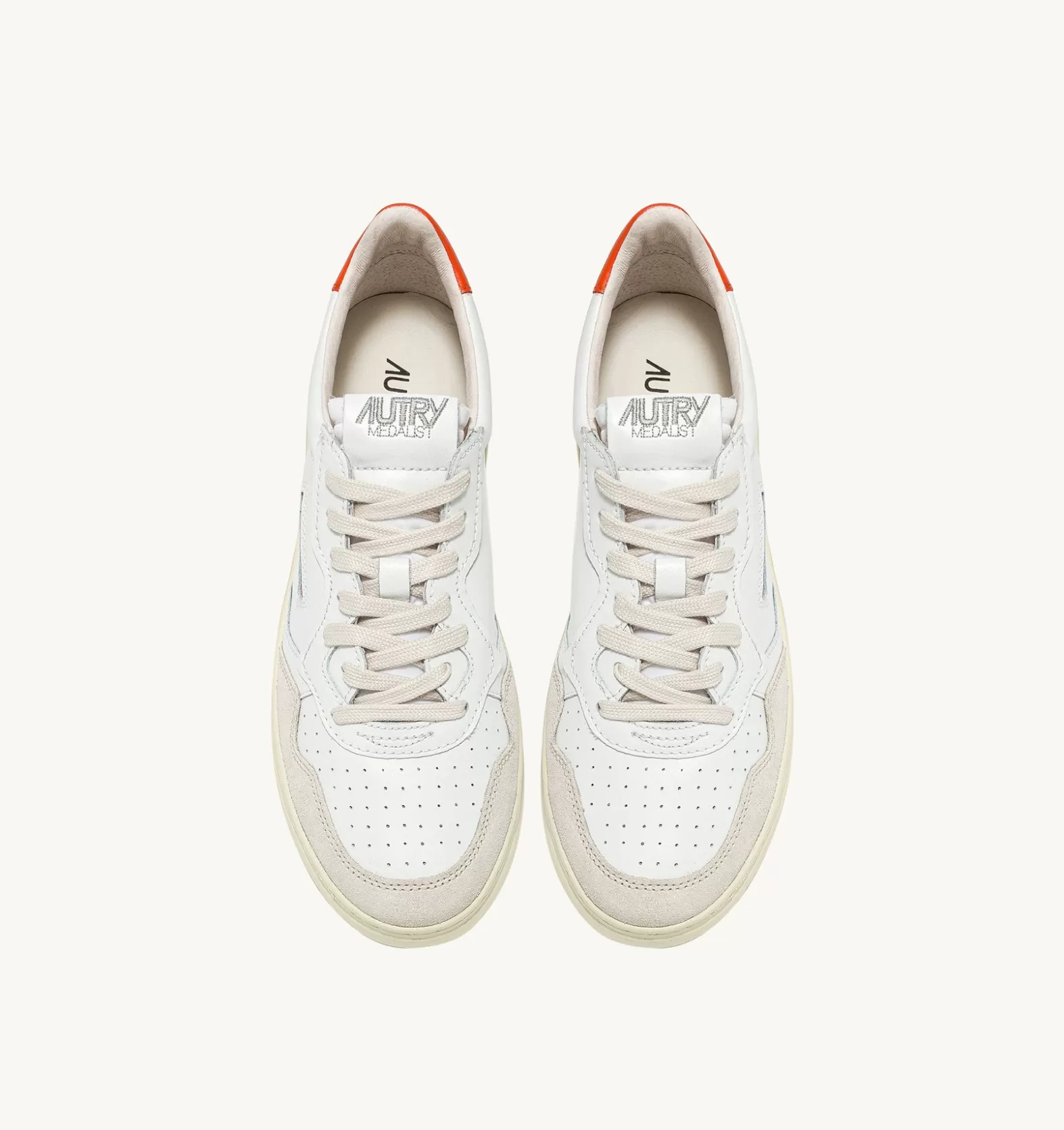Medalist^AUTRY Medalist Low Sneakers In Suede And Leather Color White And Orange