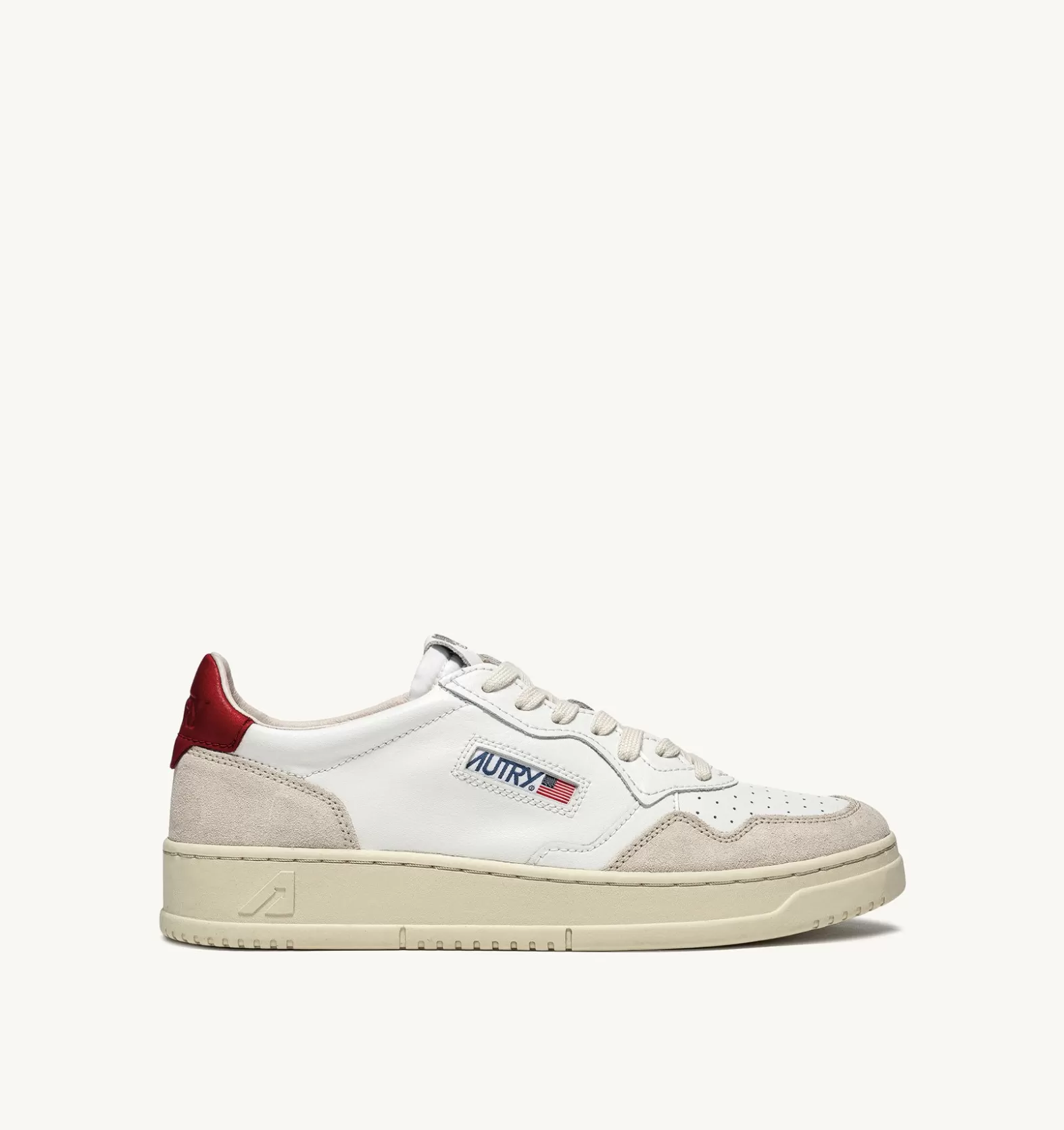 Medalist^AUTRY Medalist Low Sneakers In Suede And Leather Color White And Red