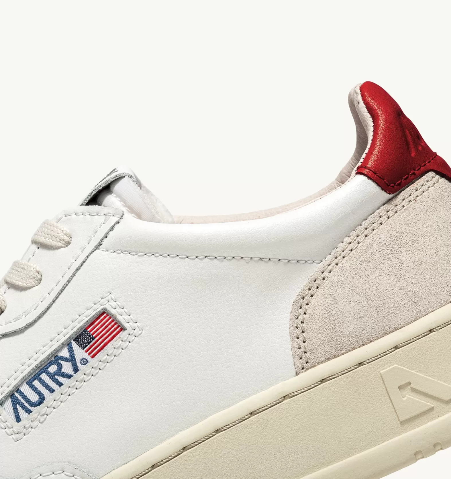 Medalist^AUTRY Medalist Low Sneakers In Suede And Leather Color White And Red