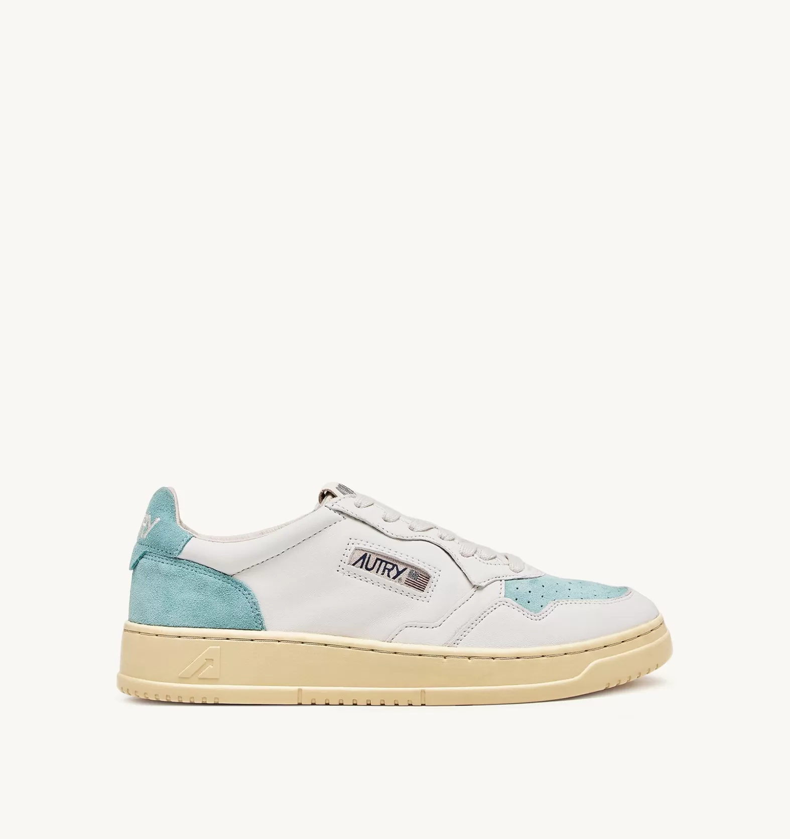 Medalist^AUTRY Medalist Low Sneakers In Suede And Leather Color White And Turquoise