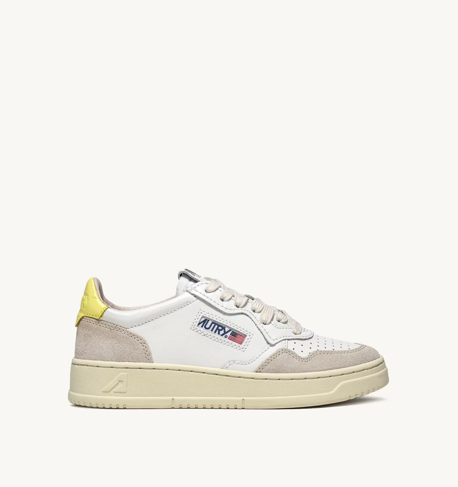 Medalist^AUTRY Medalist Low Sneakers In Suede And Leather Color White And Yellow