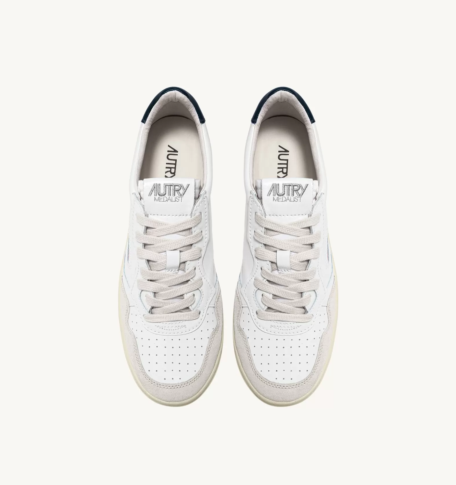Medalist^AUTRY Medalist Low Sneakers In Suede And Leather White And Blue