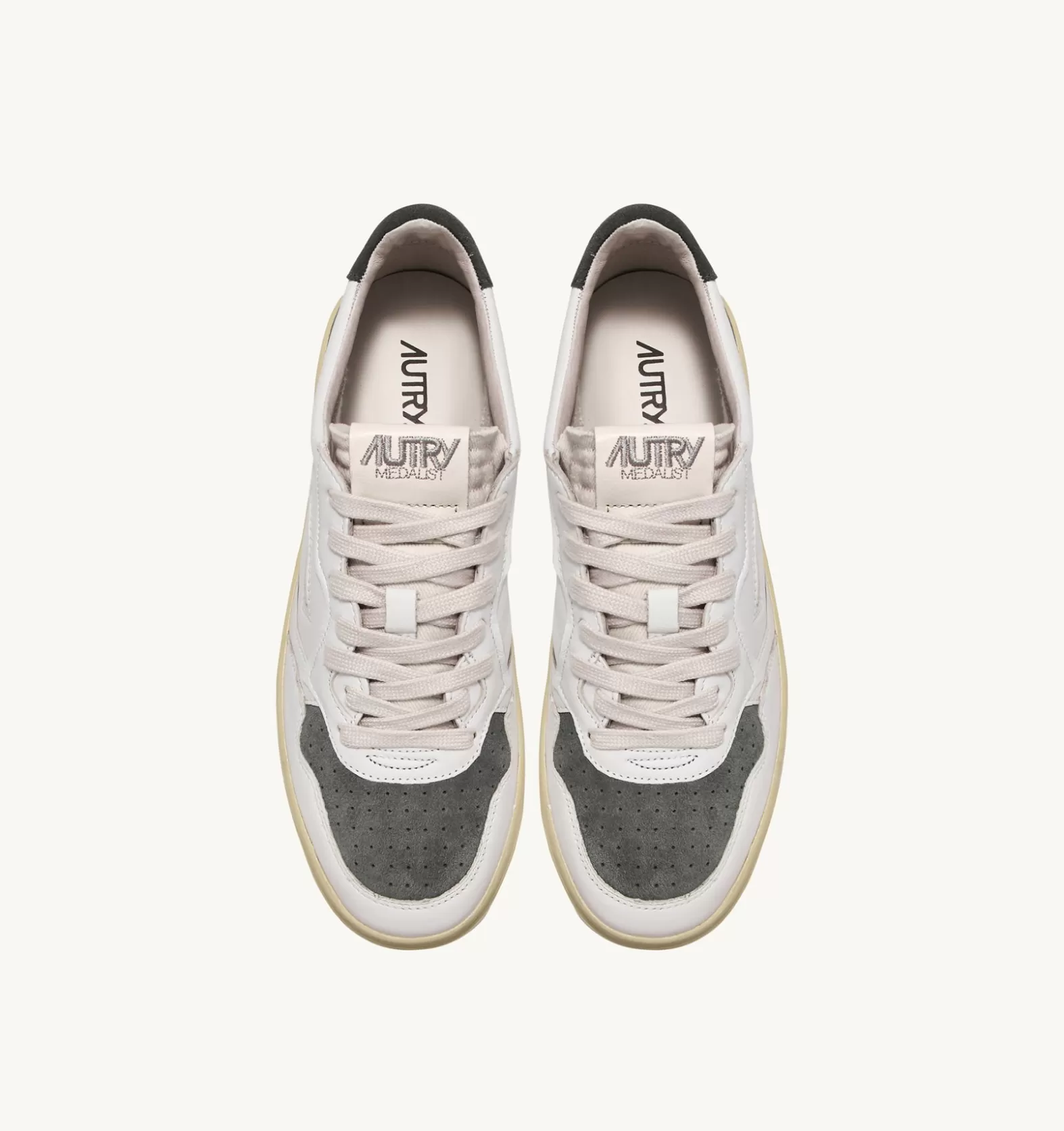 Medalist^AUTRY Medalist Low Sneakers In Suede And Leather White And Military