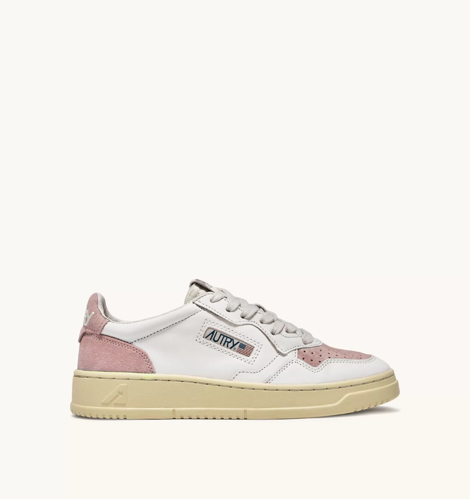 Medalist^AUTRY Medalist Low Sneakers In Suede And Leather White And Pink