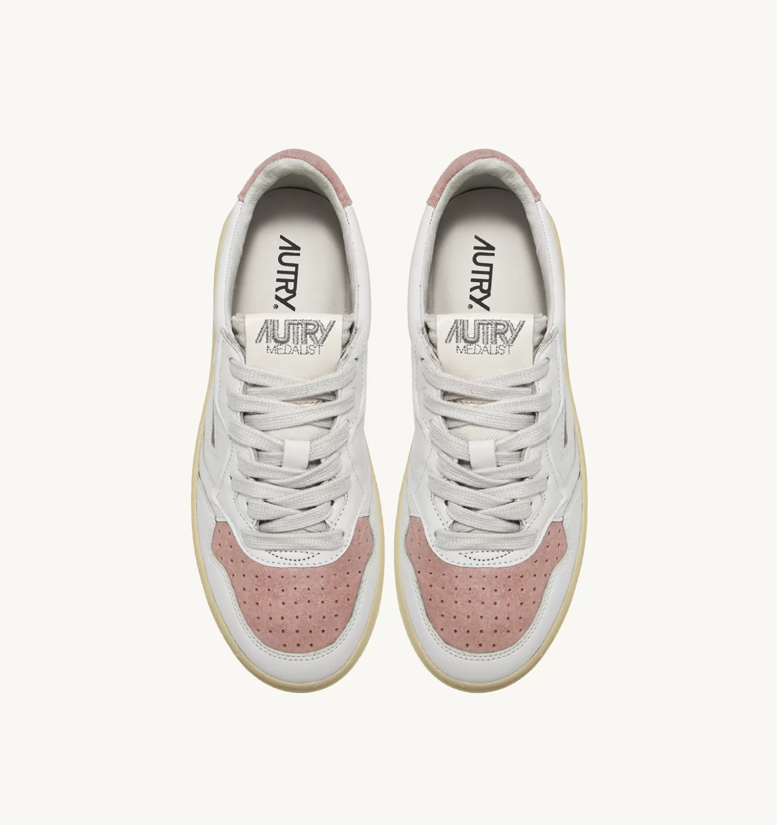Medalist^AUTRY Medalist Low Sneakers In Suede And Leather White And Pink