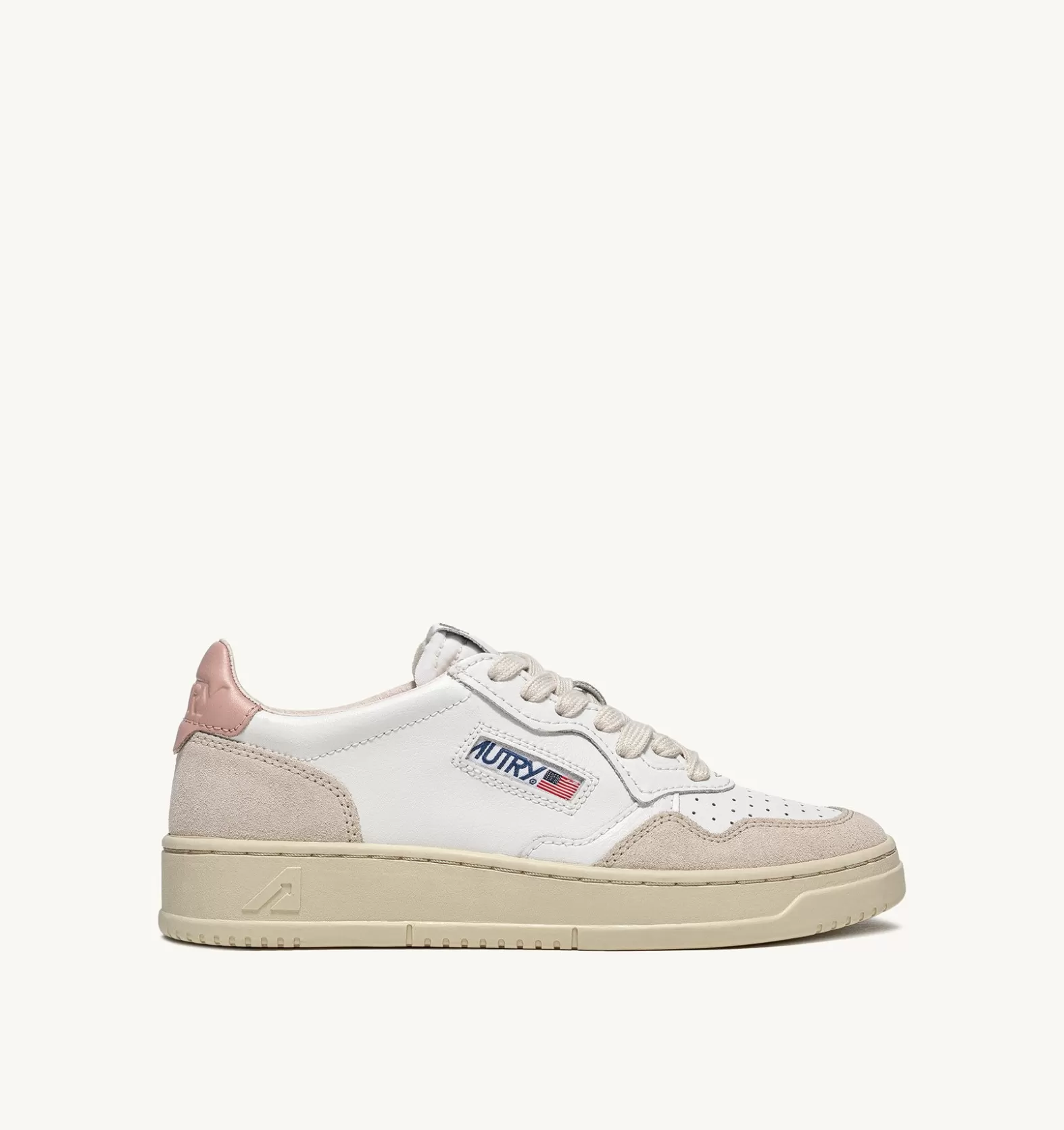 Medalist^AUTRY Medalist Low Sneakers In Suede And Leather White And Powder
