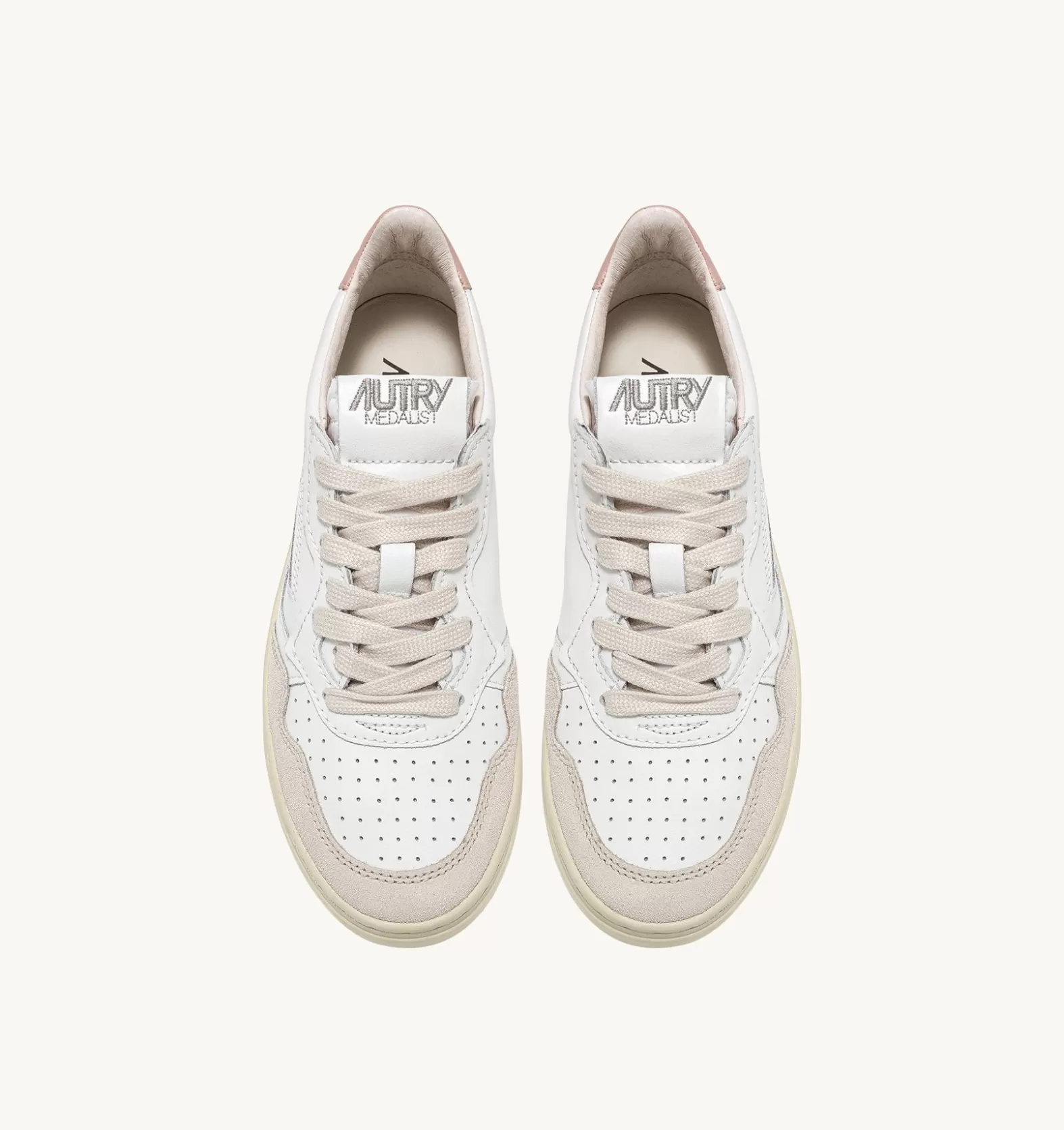 Medalist^AUTRY Medalist Low Sneakers In Suede And Leather White And Powder
