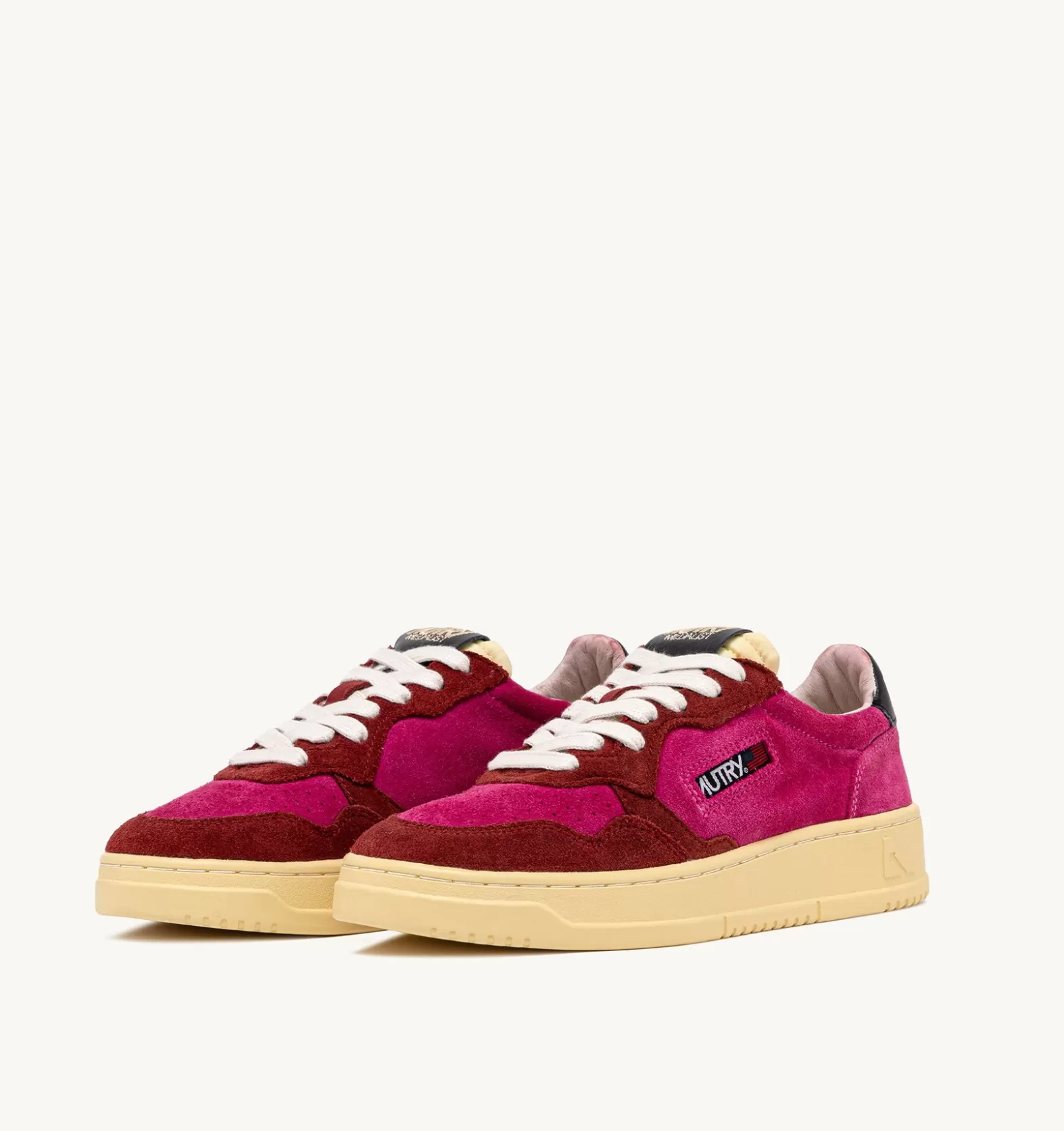 Medalist^AUTRY Medalist Low Sneakers In Suede Fuchsia And Bordeaux