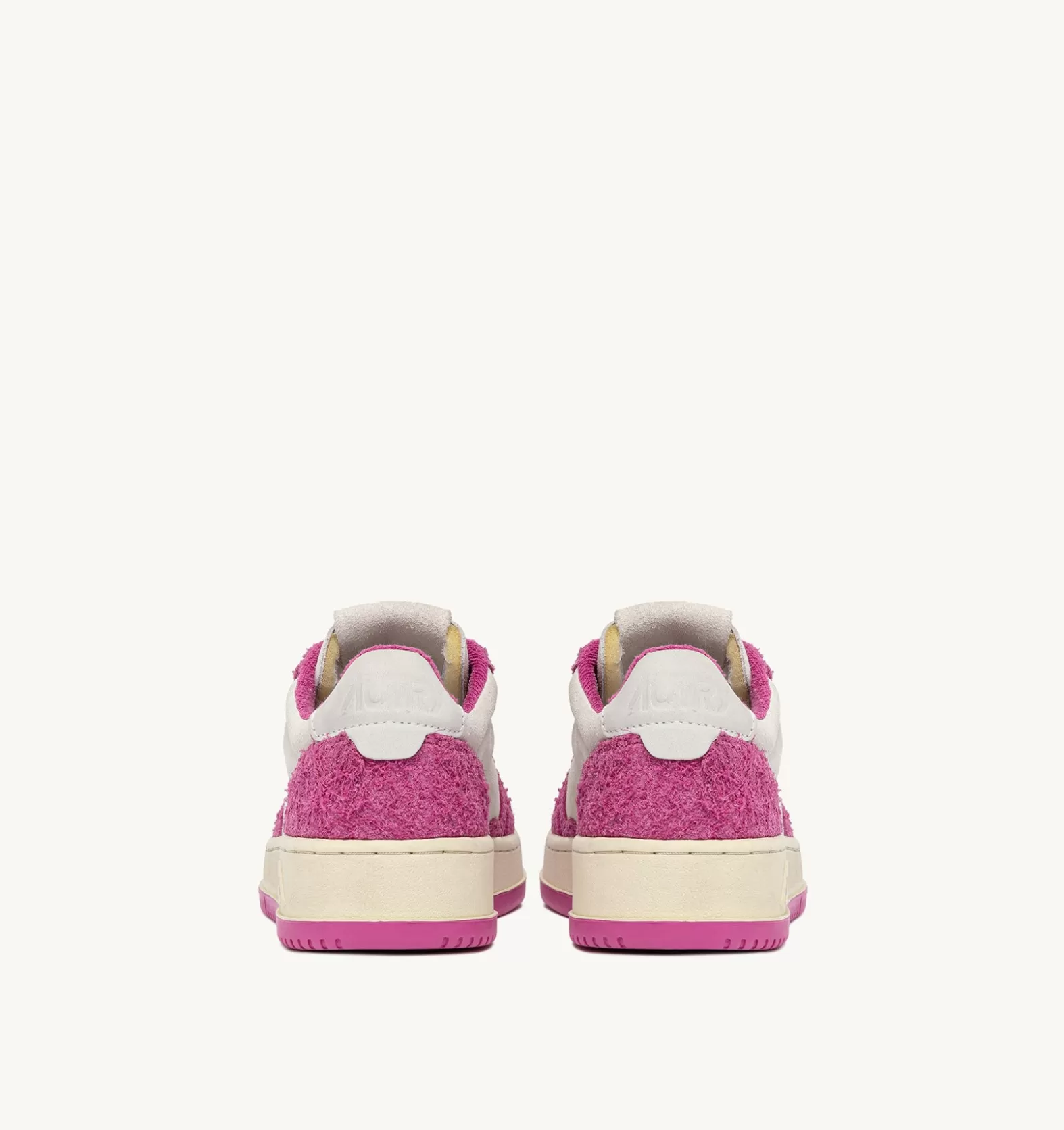 Medalist^AUTRY Medalist Low Sneakers In Suede White And Hair-Effect Suede Fuchsia