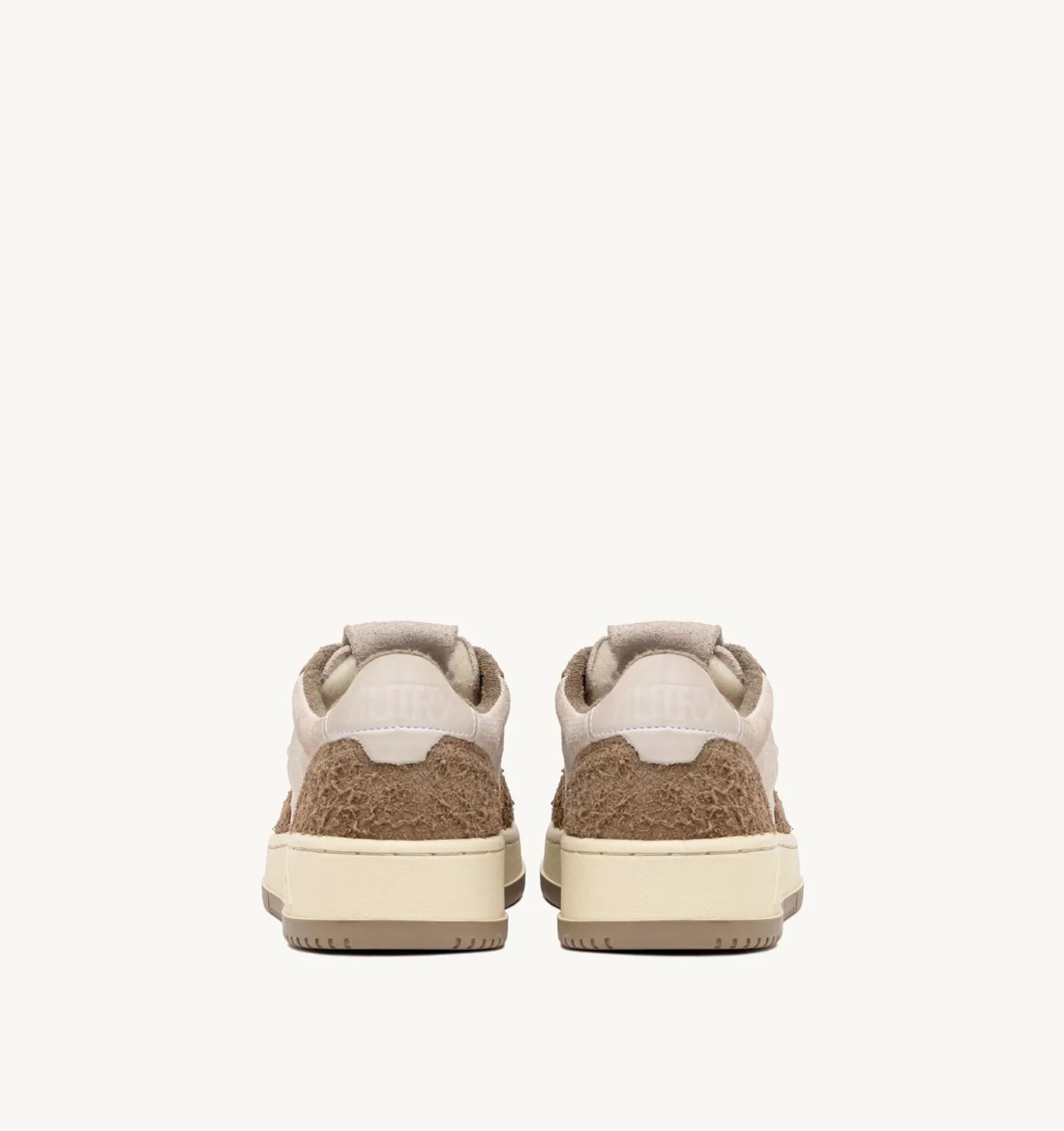Medalist^AUTRY Medalist Low Sneakers In Suede White And Hair-Effect Suede Mud Brown