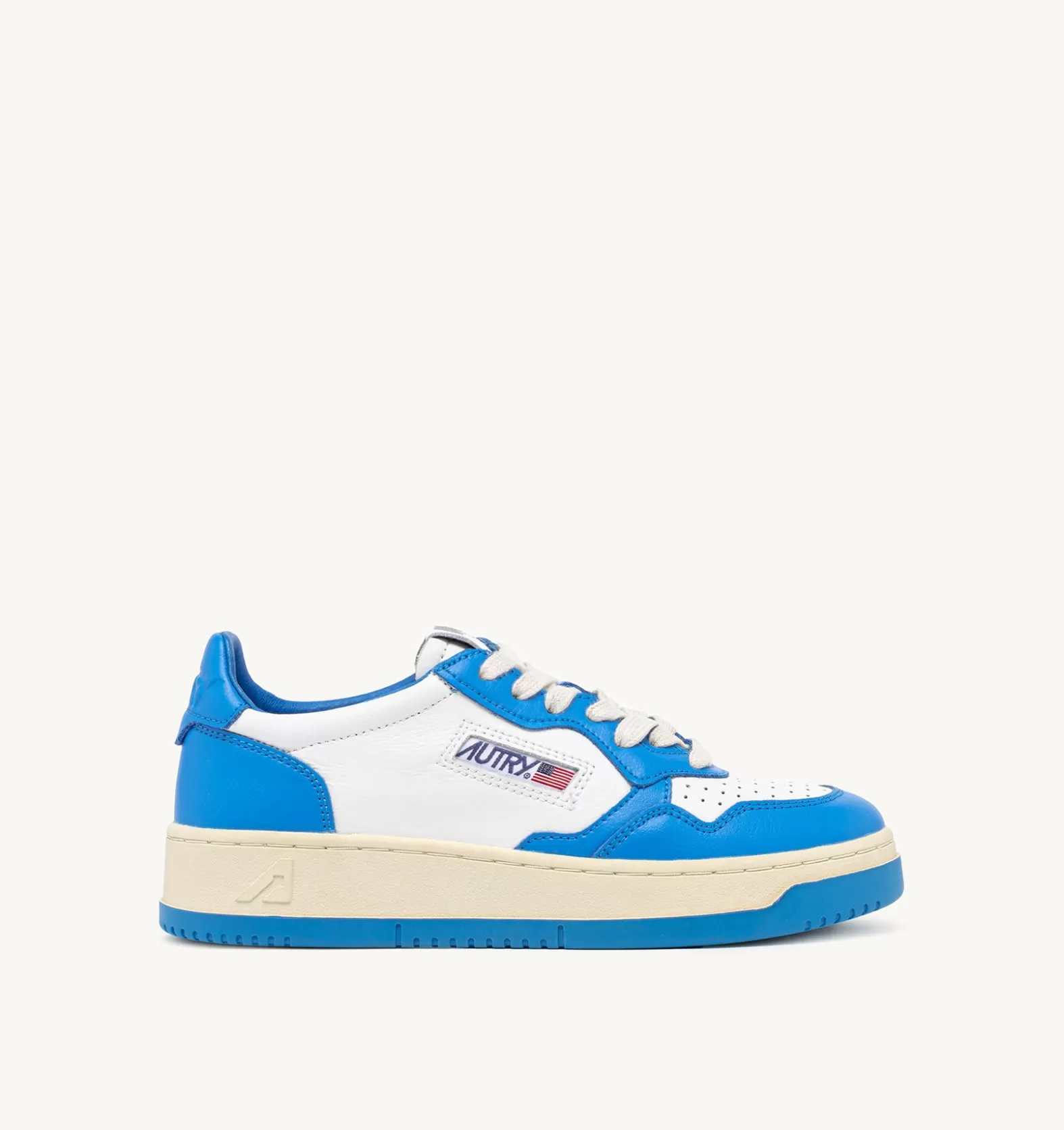 Medalist^AUTRY Medalist Low Sneakers In Two-Tone Leather Color White And Azure