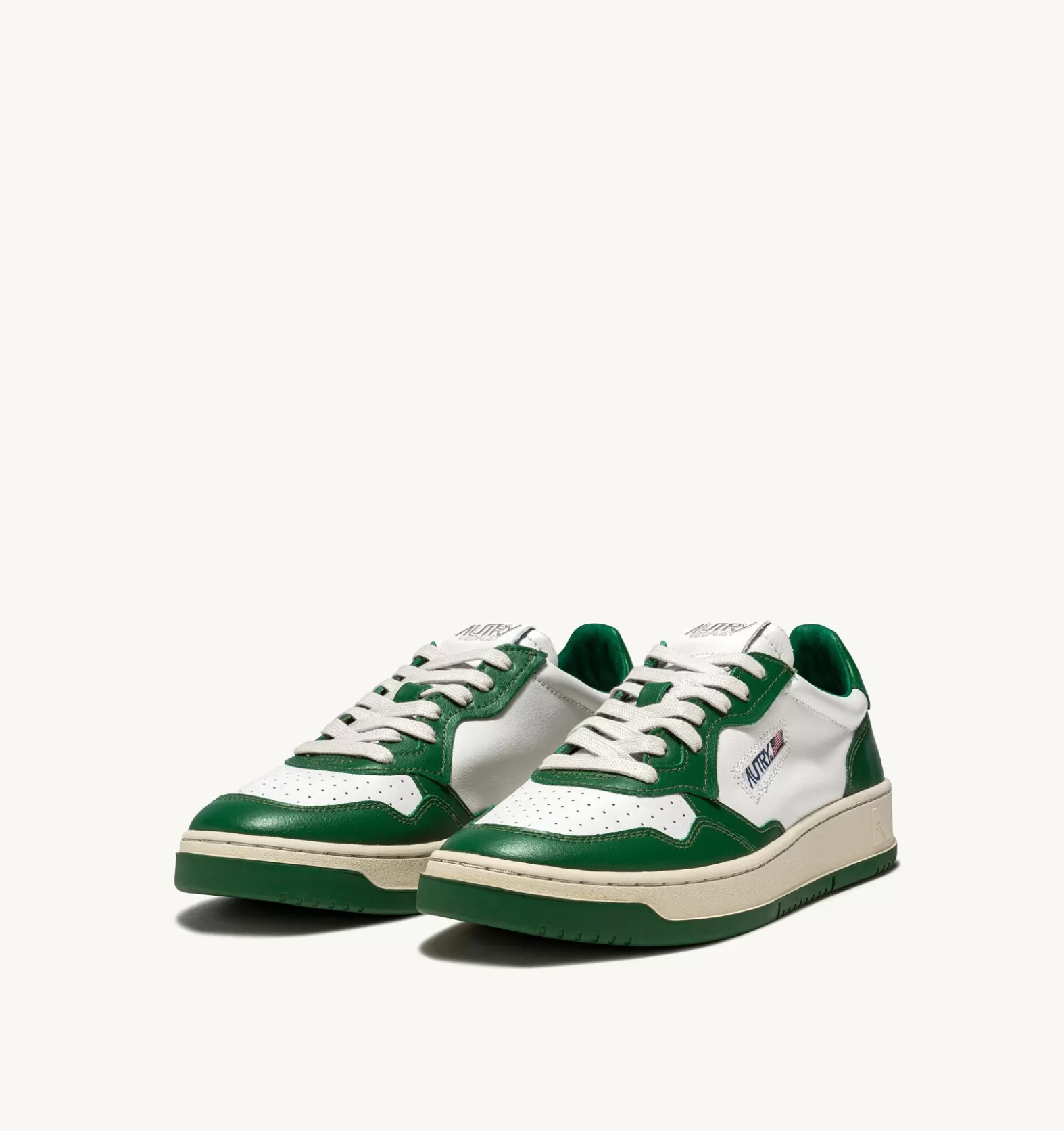 Medalist^AUTRY Medalist Low Sneakers In Two-Tone Leather Color White And Green
