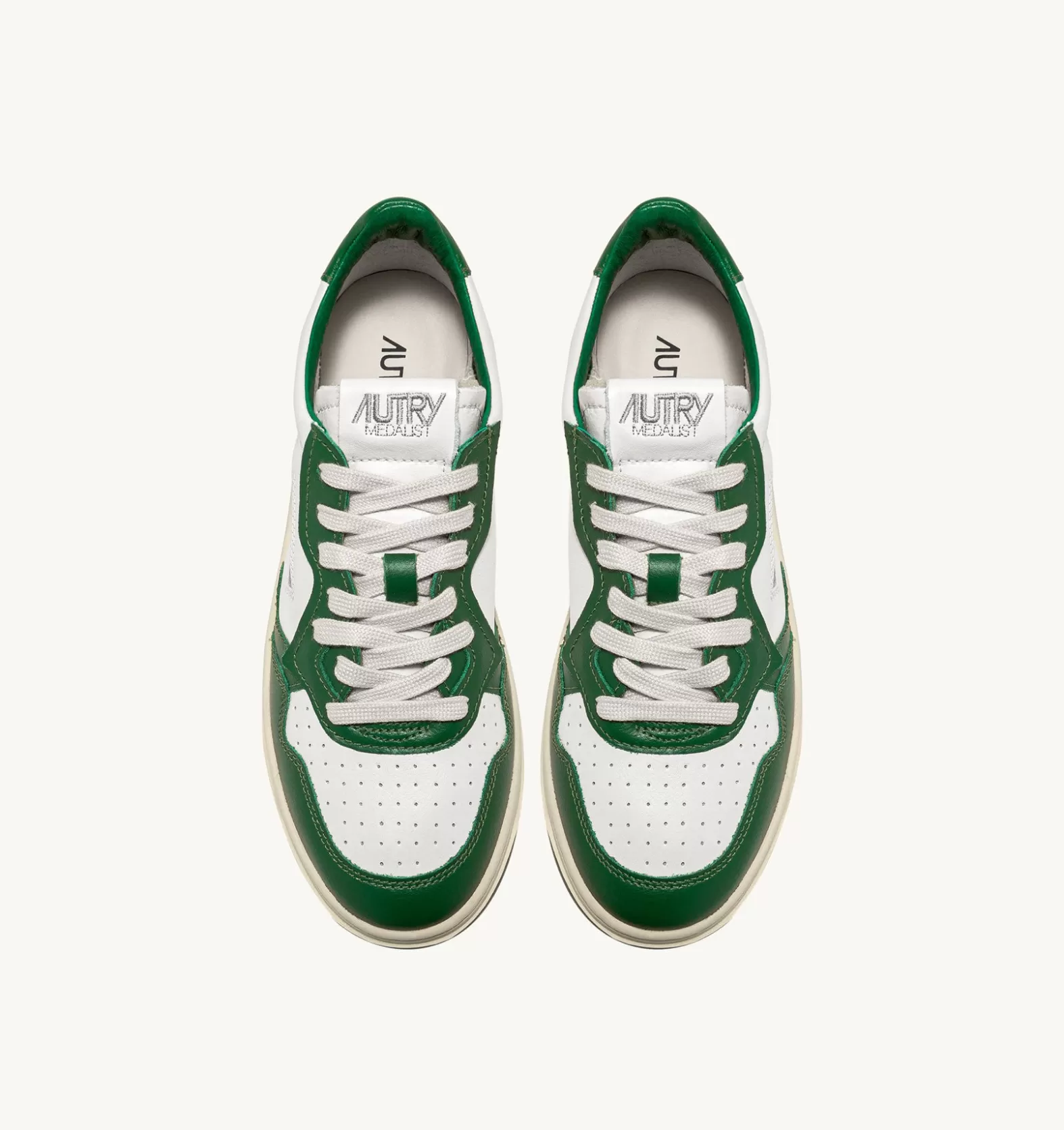 Medalist^AUTRY Medalist Low Sneakers In Two-Tone Leather Color White And Green
