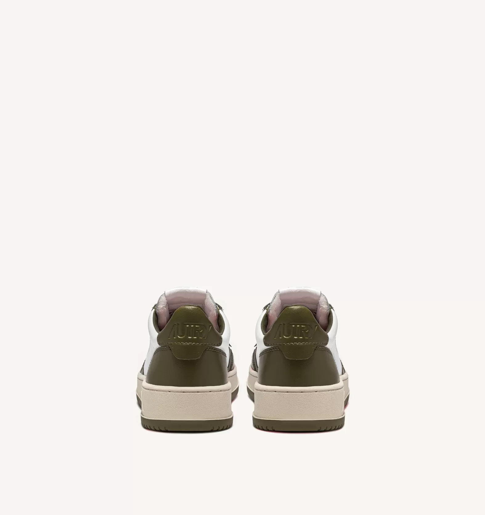 Medalist^AUTRY Medalist Low Sneakers In Two-Tone Leather Color White And Oliva