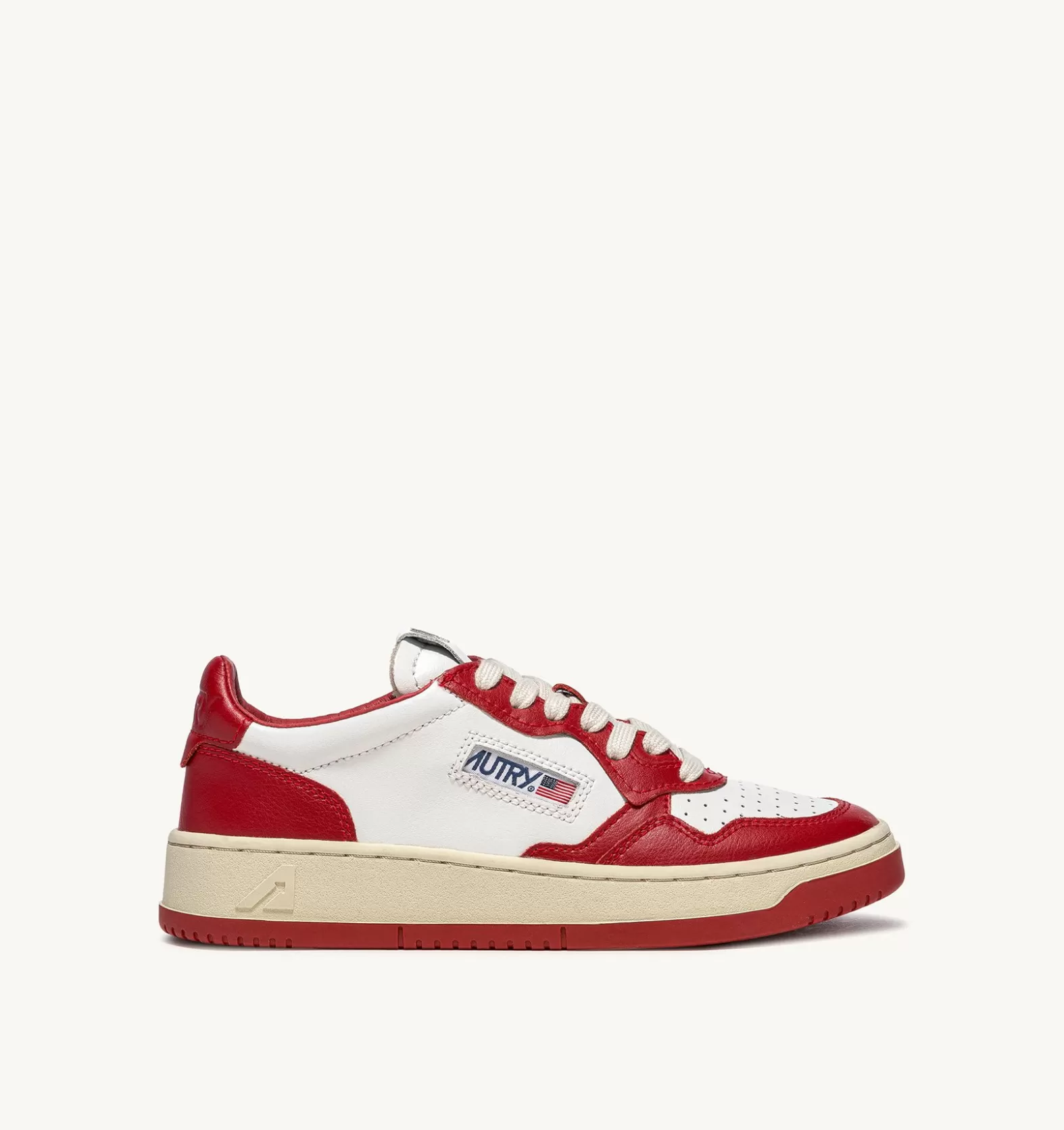 Medalist^AUTRY Medalist Low Sneakers In Two-Tone Leather Color White And Red