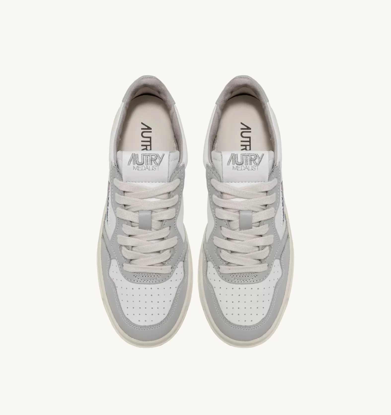 Medalist^AUTRY Medalist Low Sneakers In Two-Tone Leather Color White And Vapor