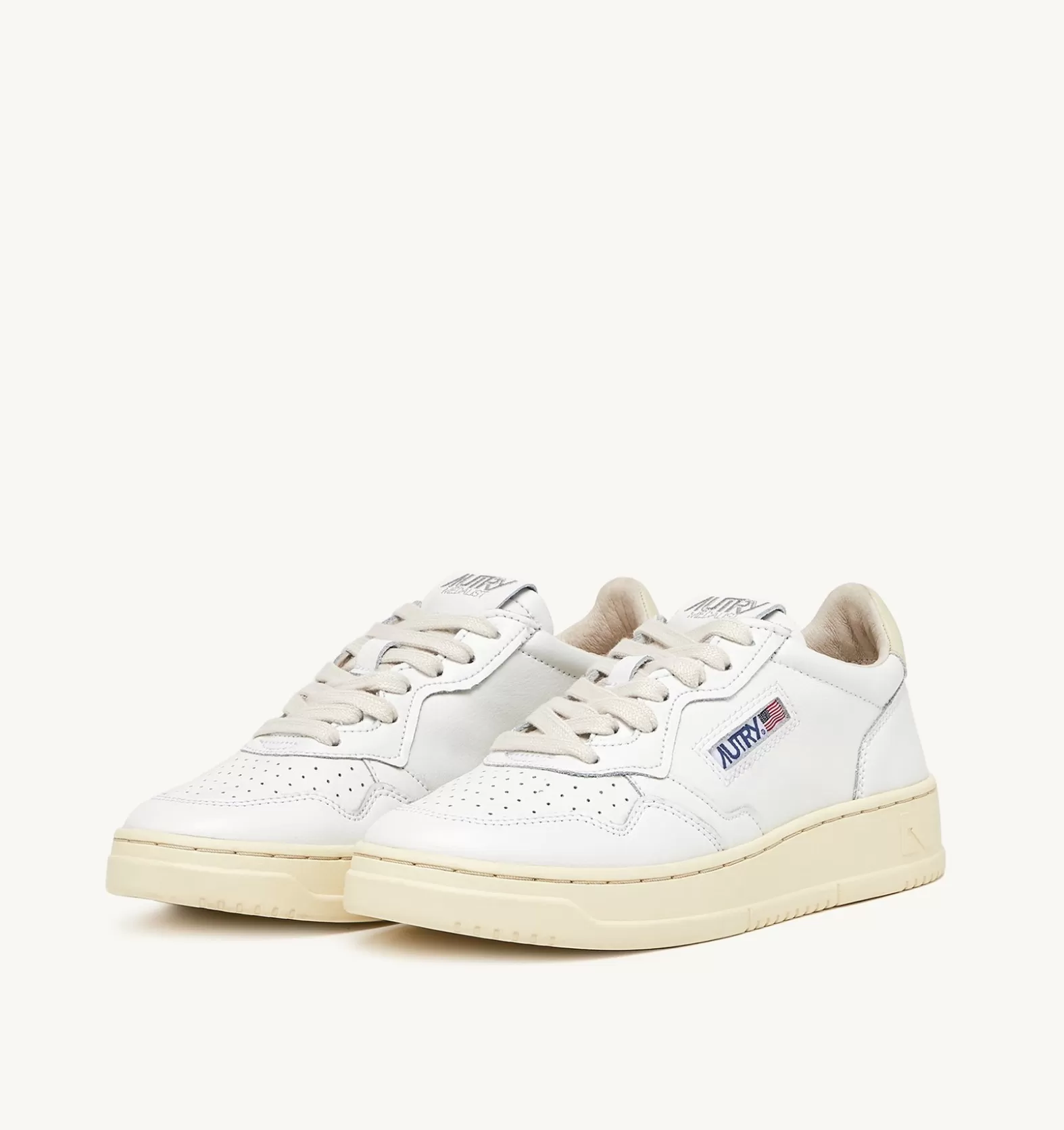 Medalist^AUTRY Medalist Low Sneakers In White And Beige Leather