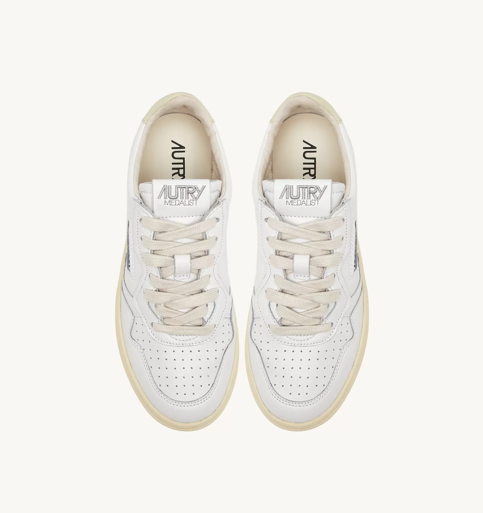 Medalist^AUTRY Medalist Low Sneakers In White And Beige Leather