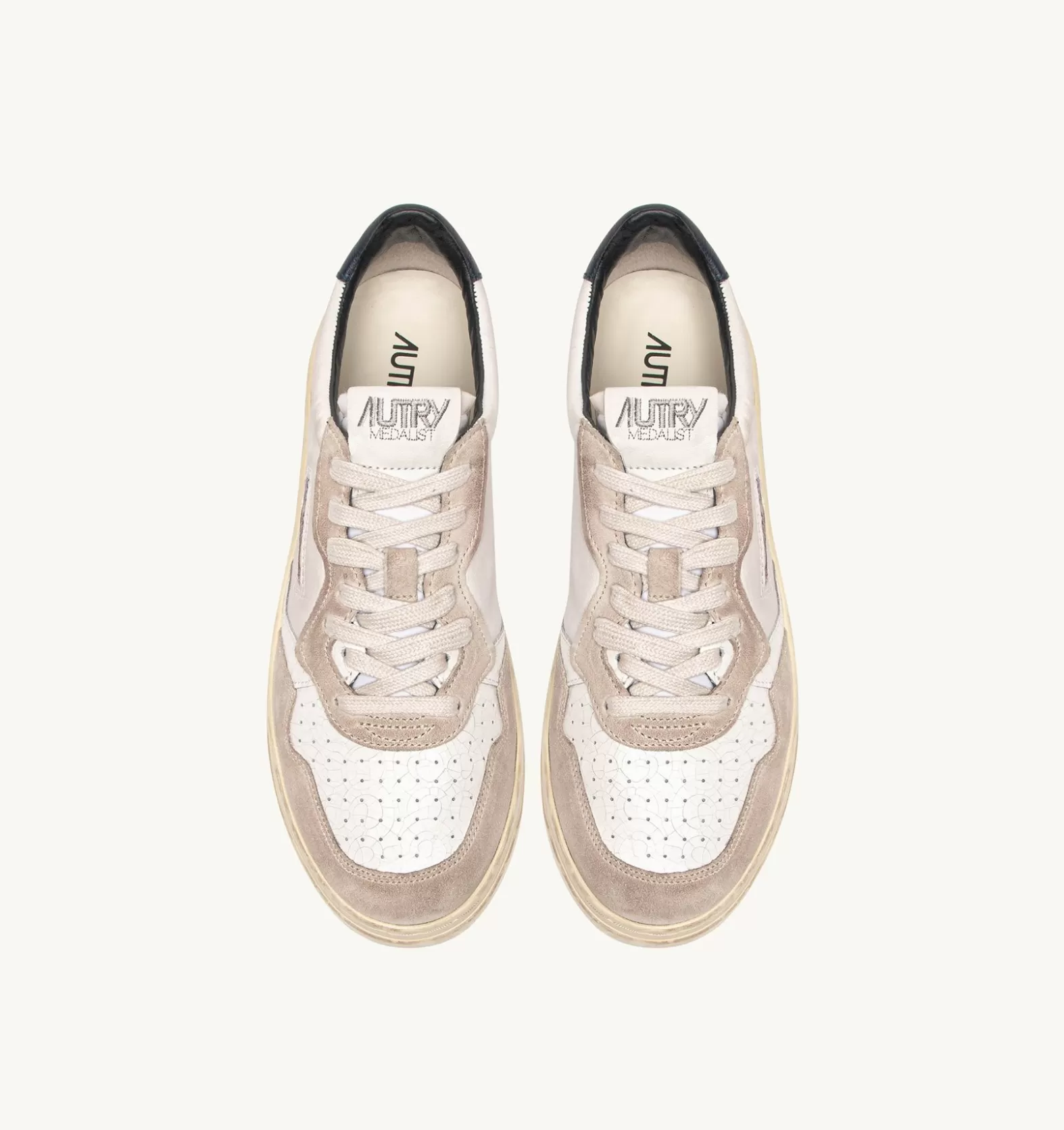 Medalist^AUTRY Medalist Low Sneakers In White And Blue Leather And Beige Suede