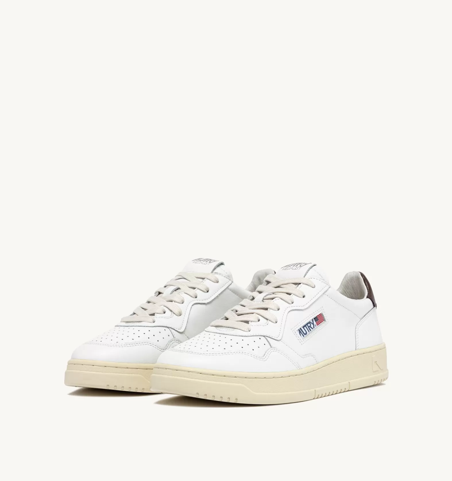 Medalist^AUTRY Medalist Low Sneakers In White And Brown Leather